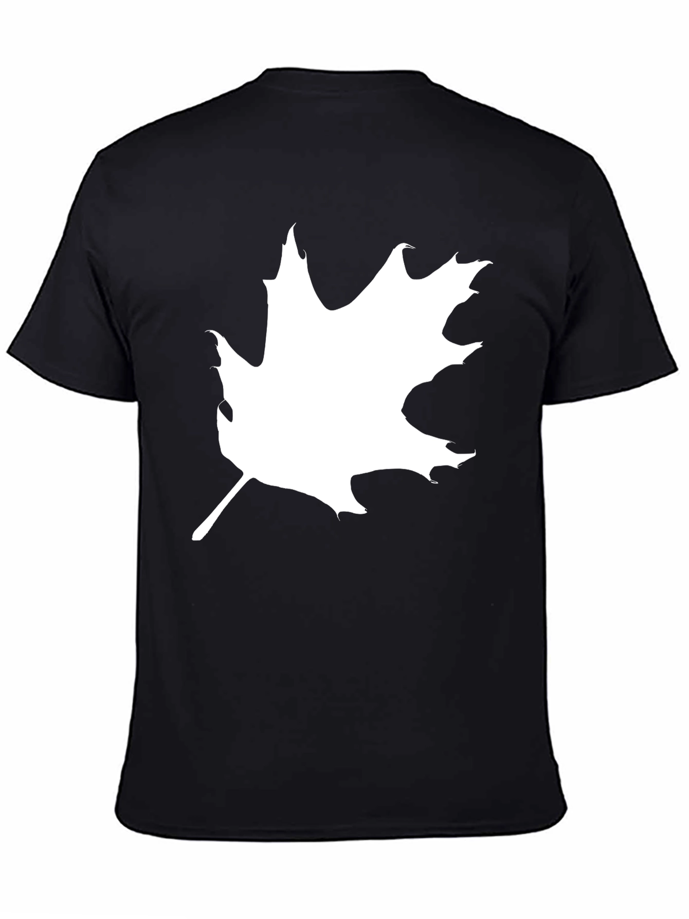 Maple Leaf Graphic Tee - Stylish Black Cotton T-Shirt