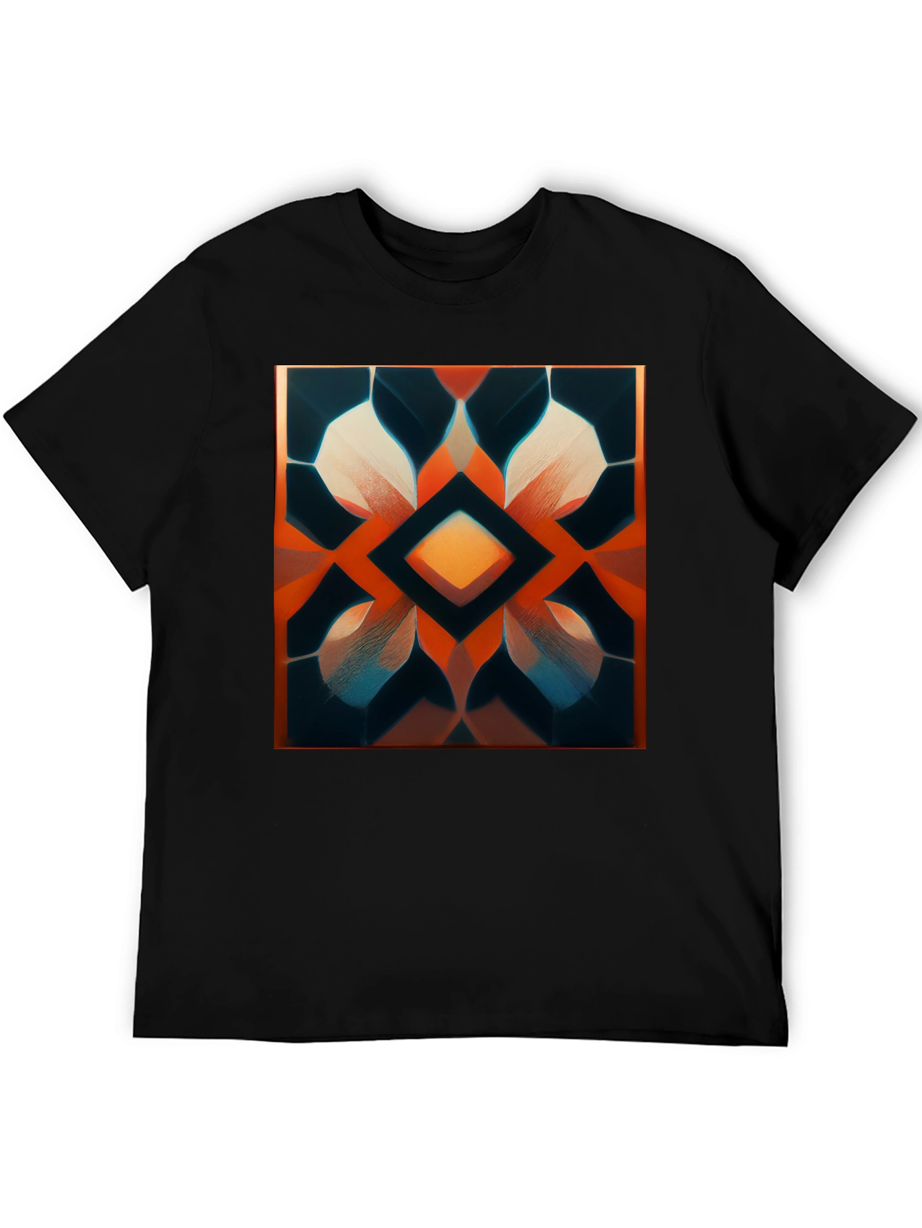 Geometric Diamond Pattern Graphic Tee