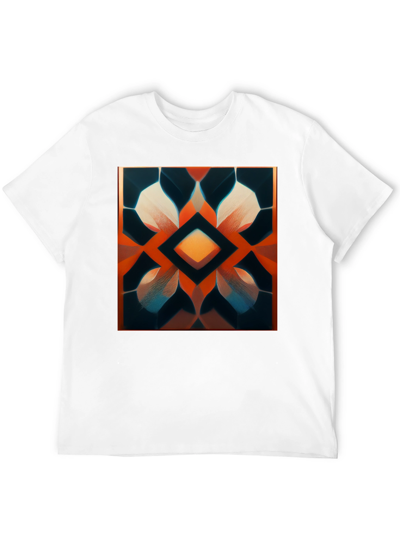 Geometric Diamond Pattern Graphic Tee
