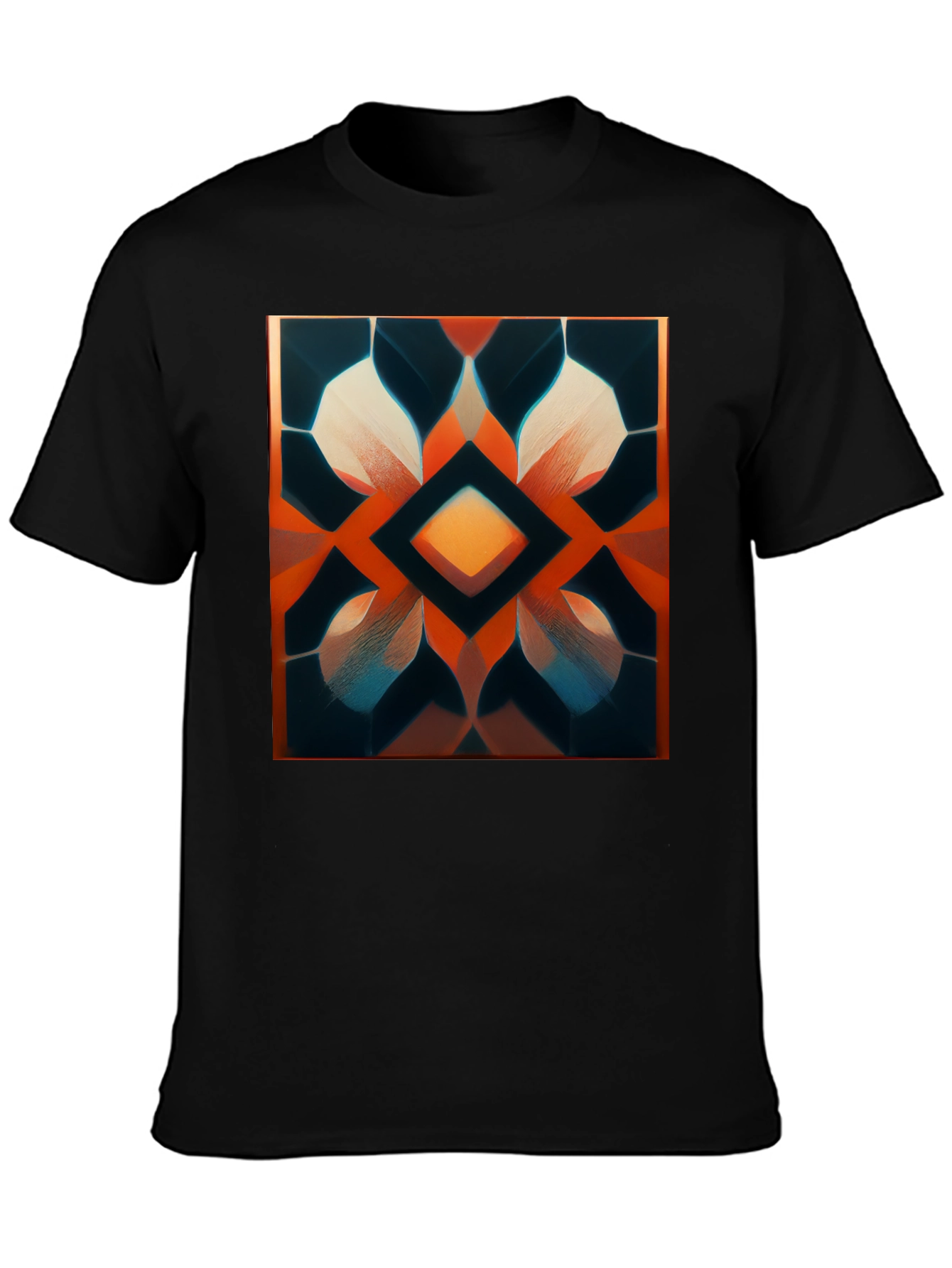 Geometric Diamond Pattern Graphic Tee