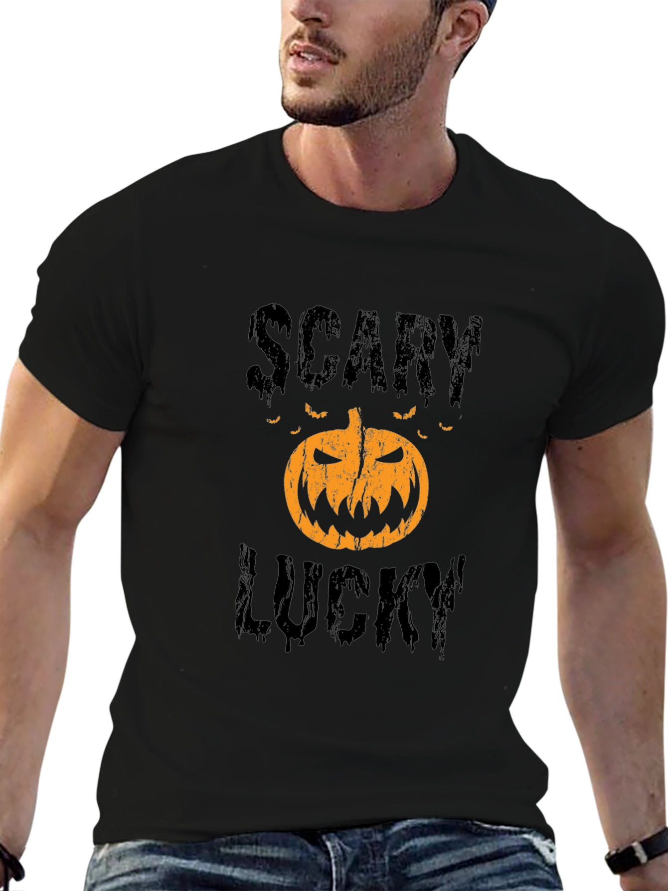 Scary Lucky Halloween Pumpkin Graphic Tee