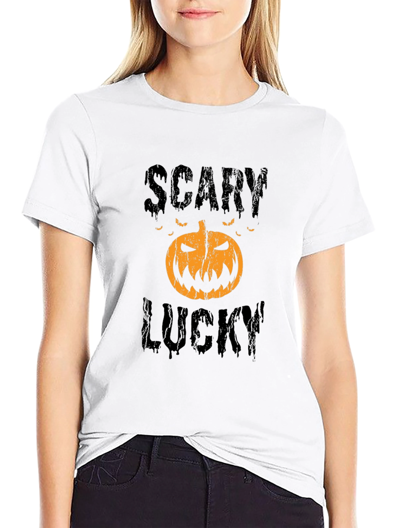 Scary Lucky Halloween Pumpkin Graphic Tee