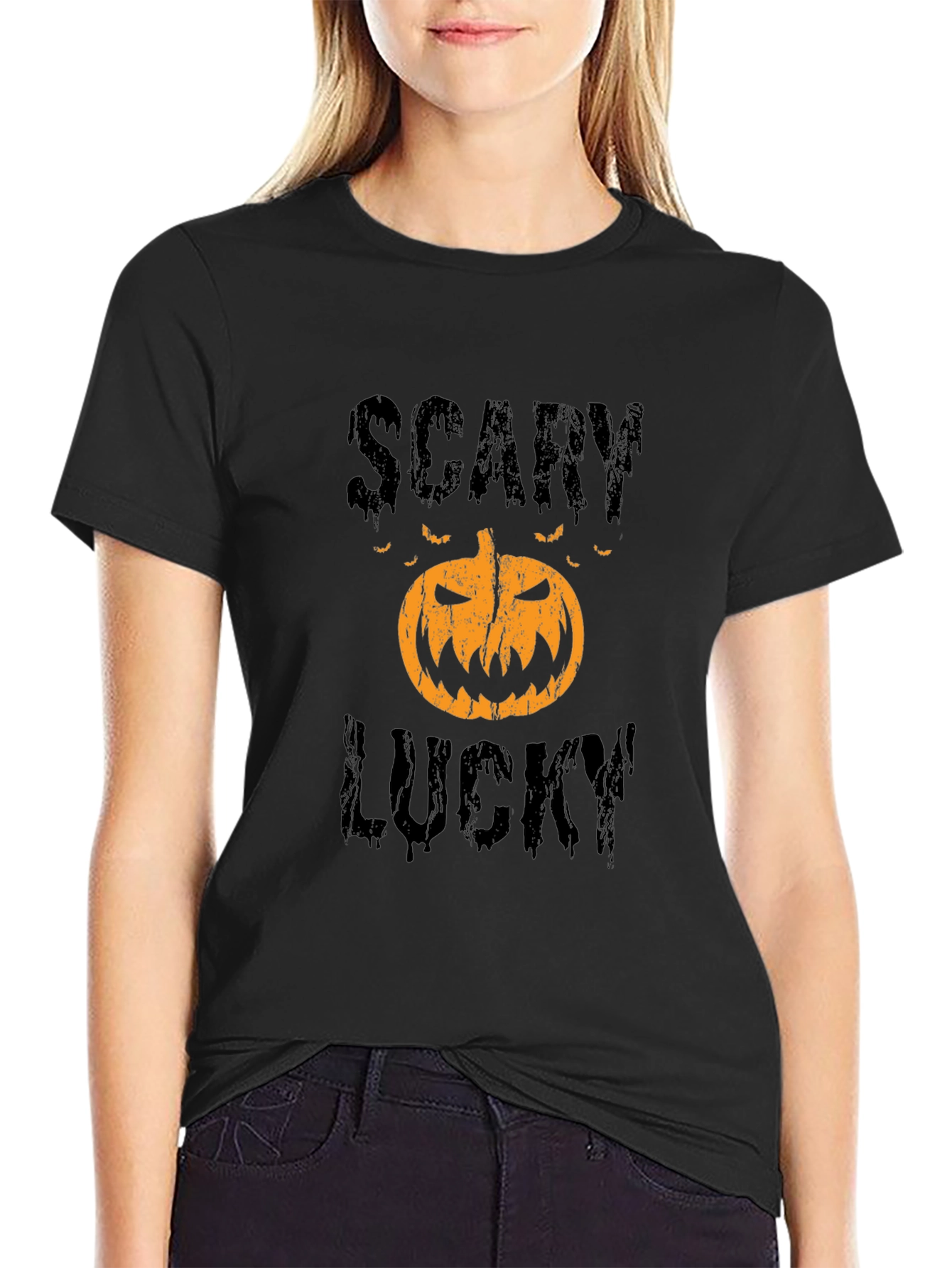Scary Lucky Halloween Pumpkin Graphic Tee