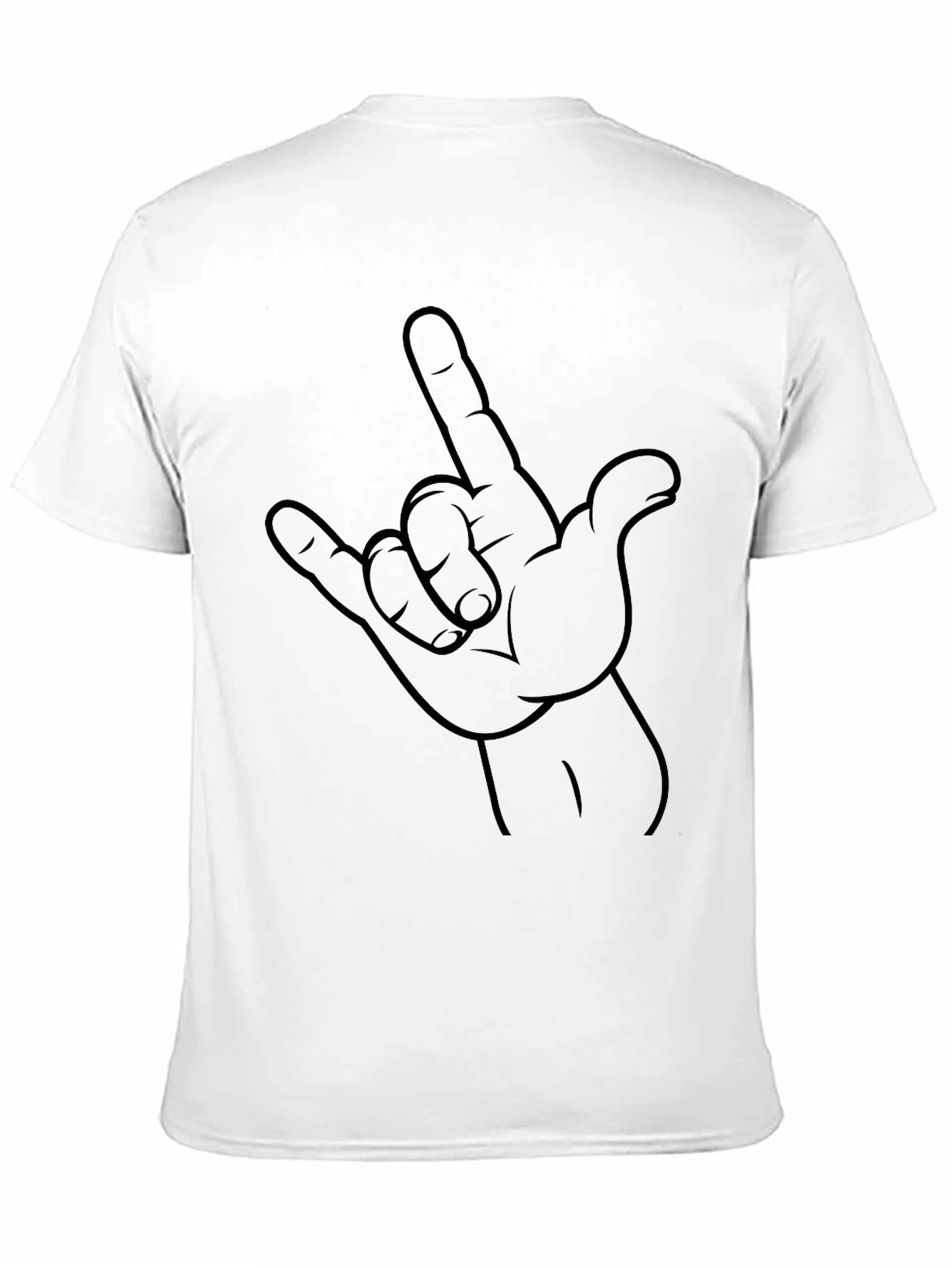 Rock On Hand Sign Black Graphic Tee