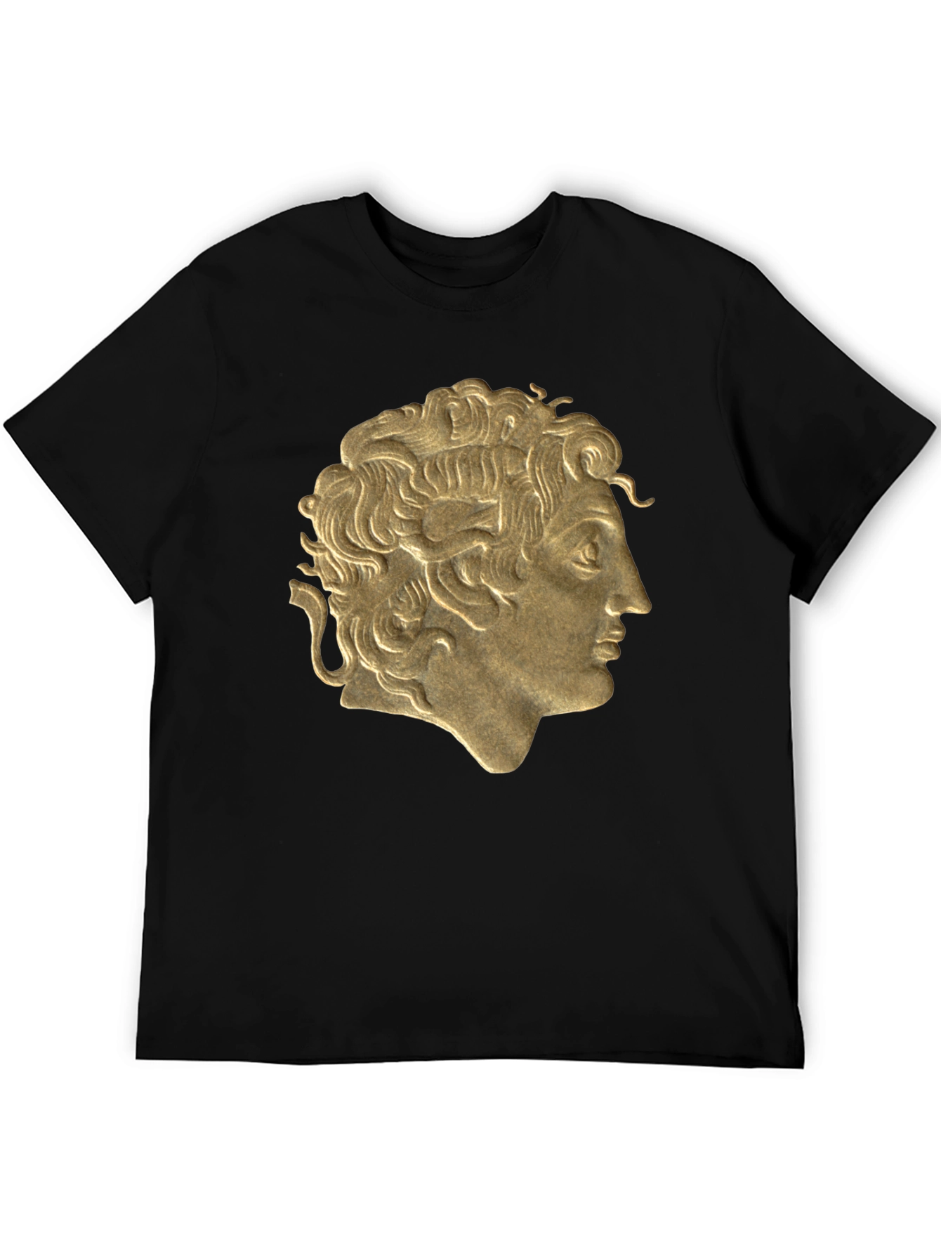 Golden Bust Graphic Black T-Shirt