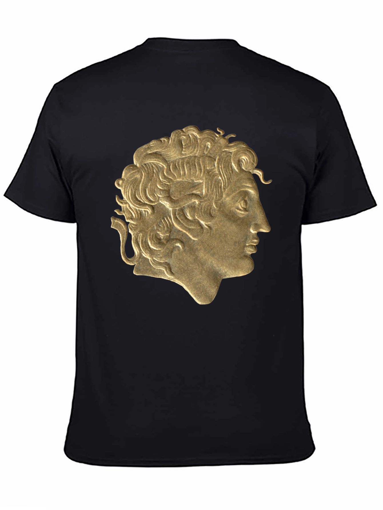 Golden Bust Graphic Black T-Shirt