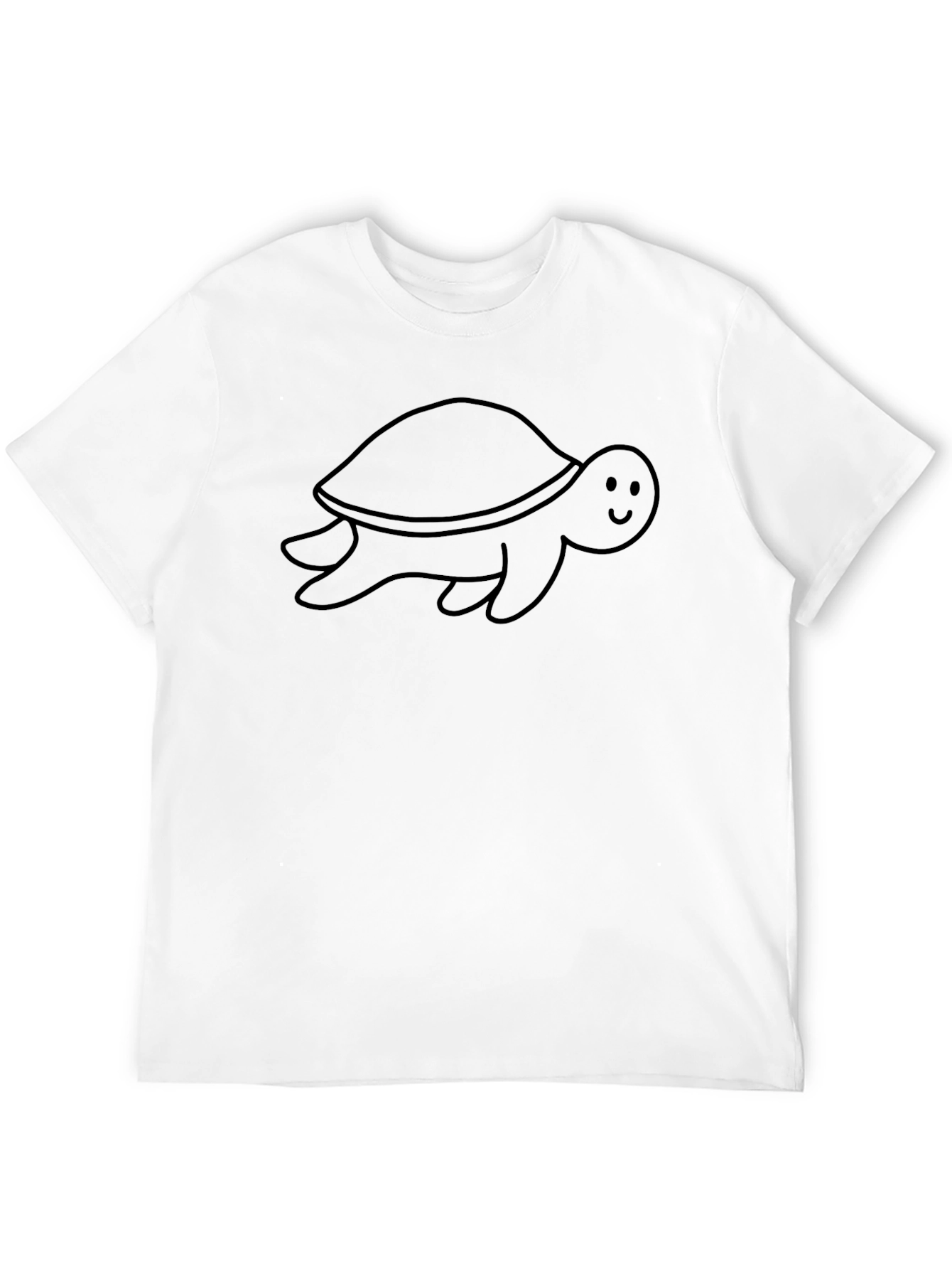 Cute Turtle Graphic Black Tee