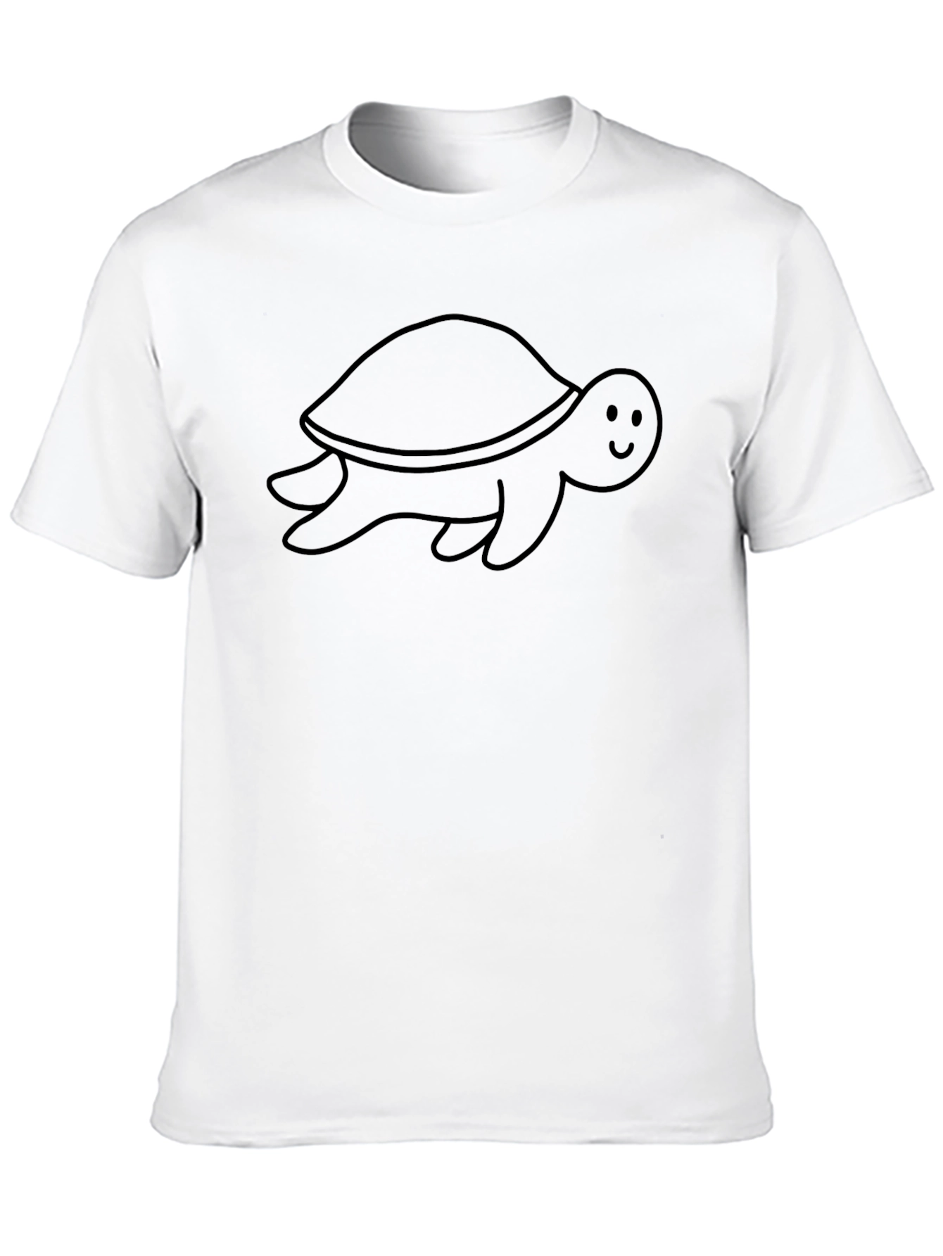 Cute Turtle Graphic Black Tee