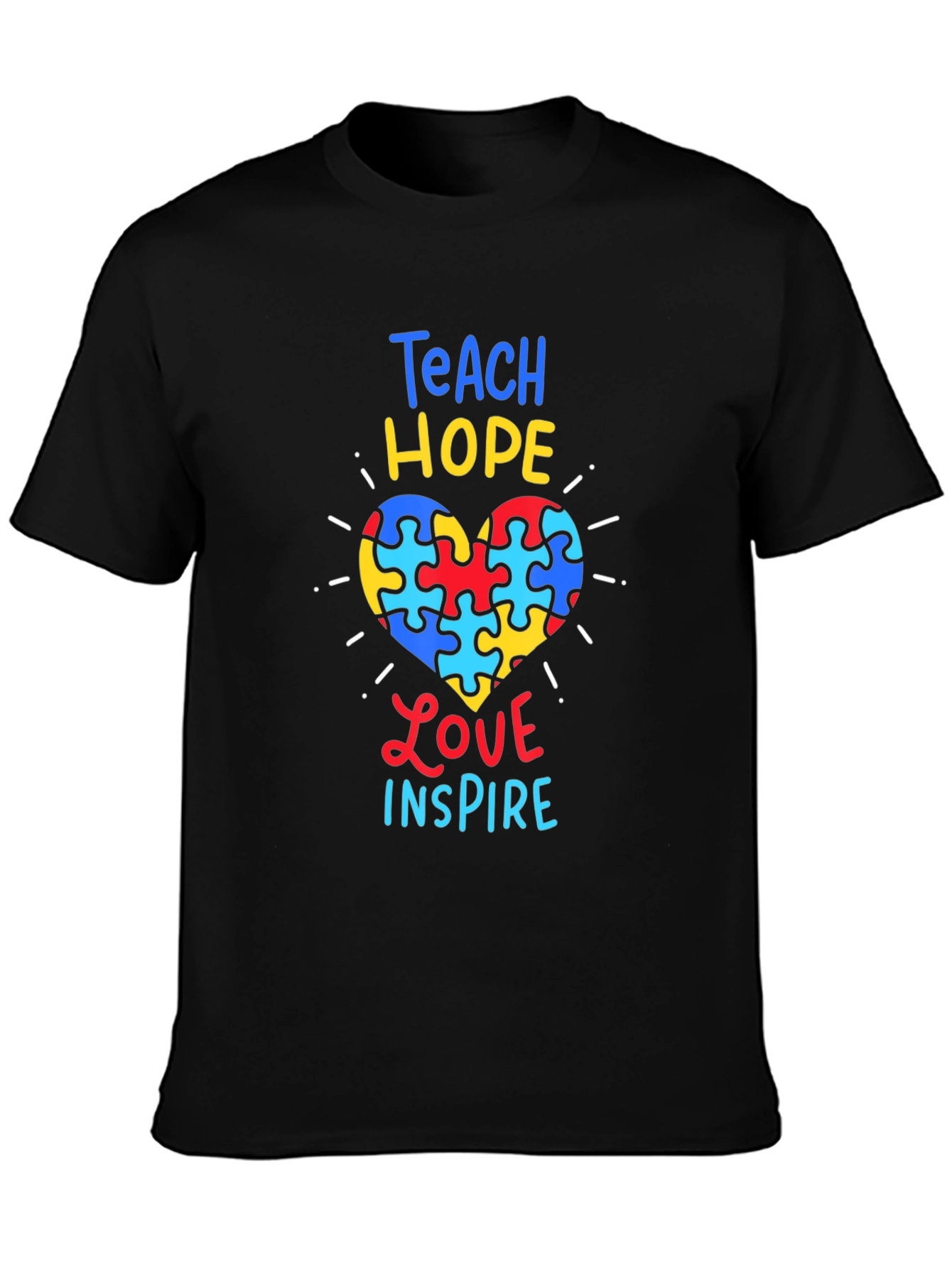 Autism Awareness Teach Hope Love Inspire T-Shirt