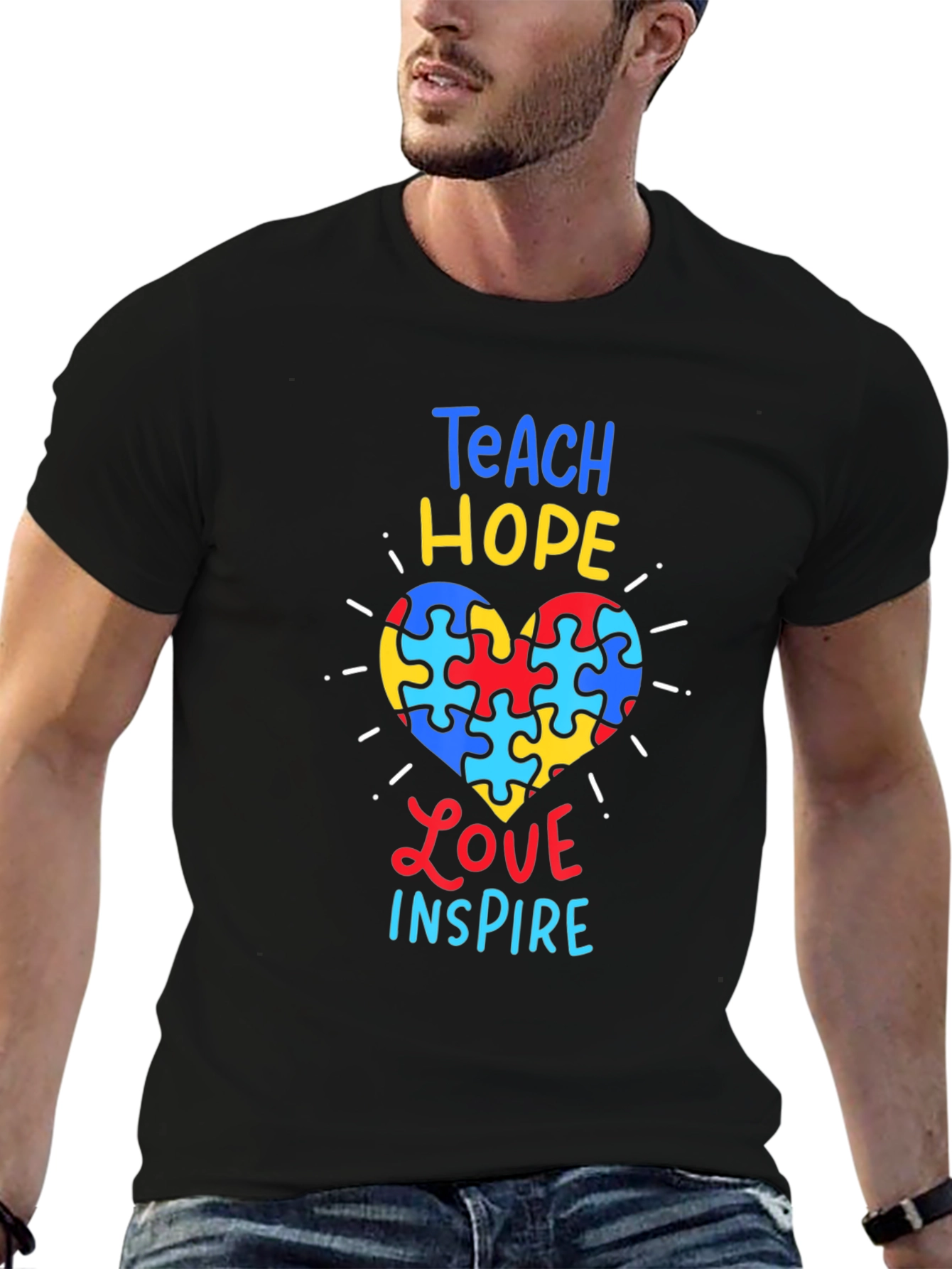 Autism Awareness Teach Hope Love Inspire T-Shirt