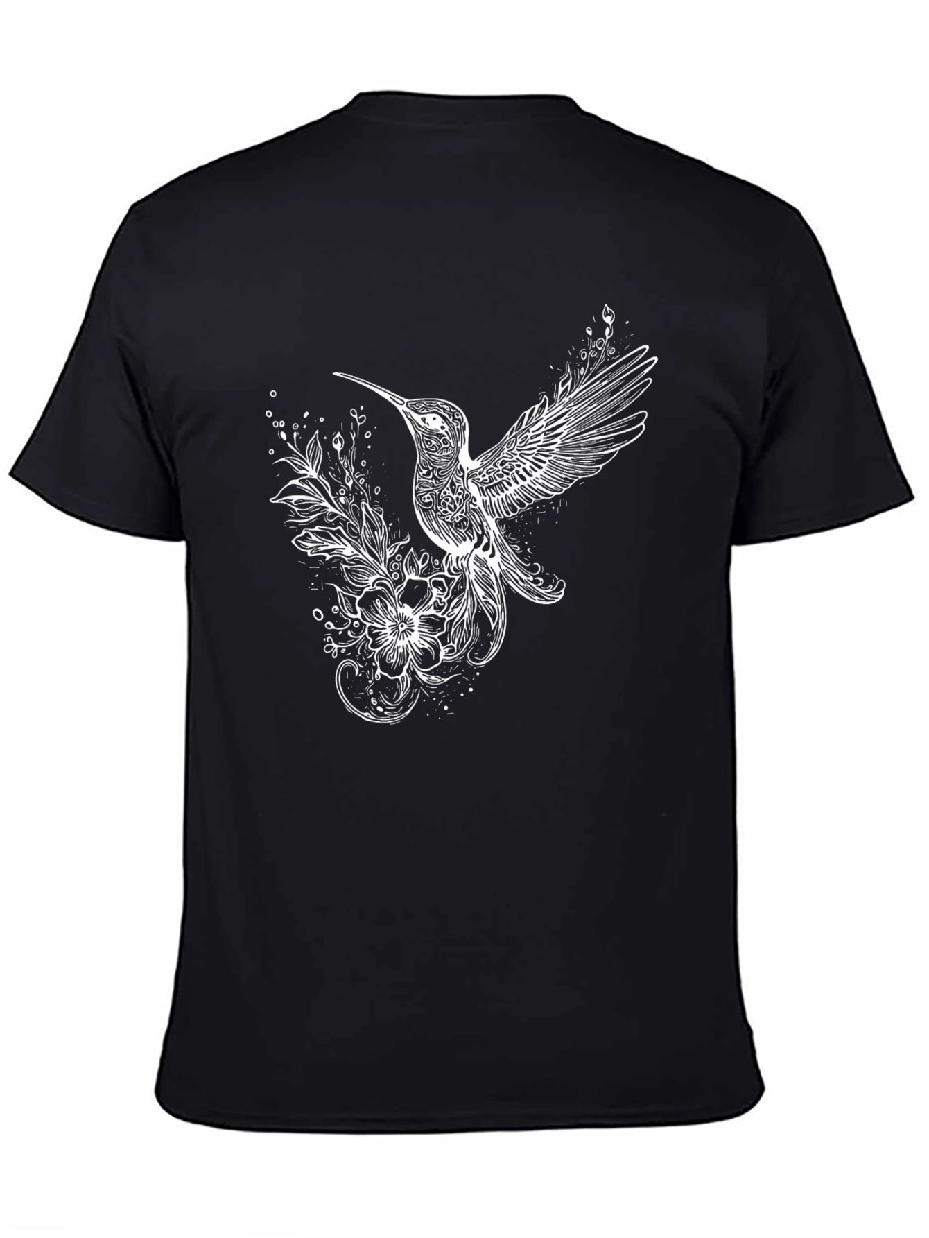 Hummingbird Graphic Tee - Stylish Mens Black T-Shirt