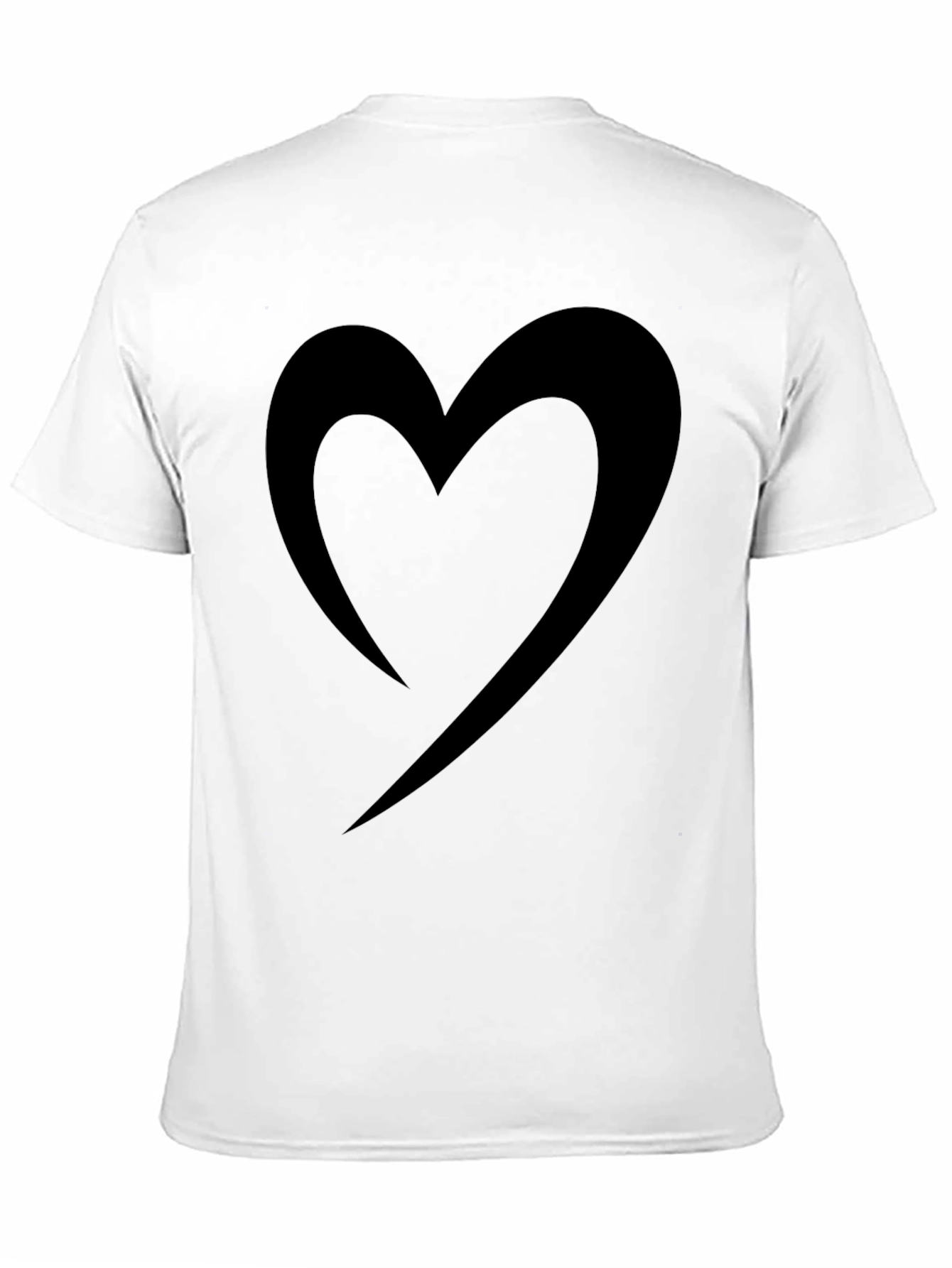 Stylish Black Heart Graphic Tee - Casual Comfort