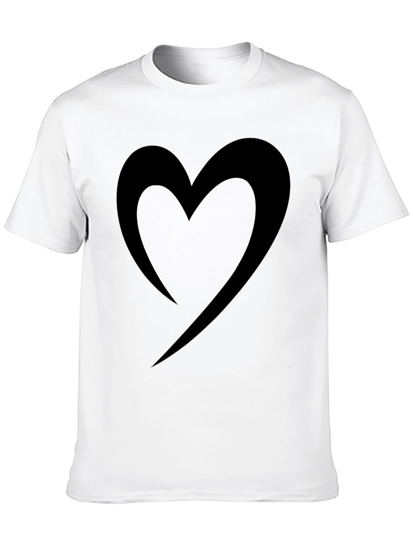 Stylish Black Heart Graphic Tee - Casual Comfort