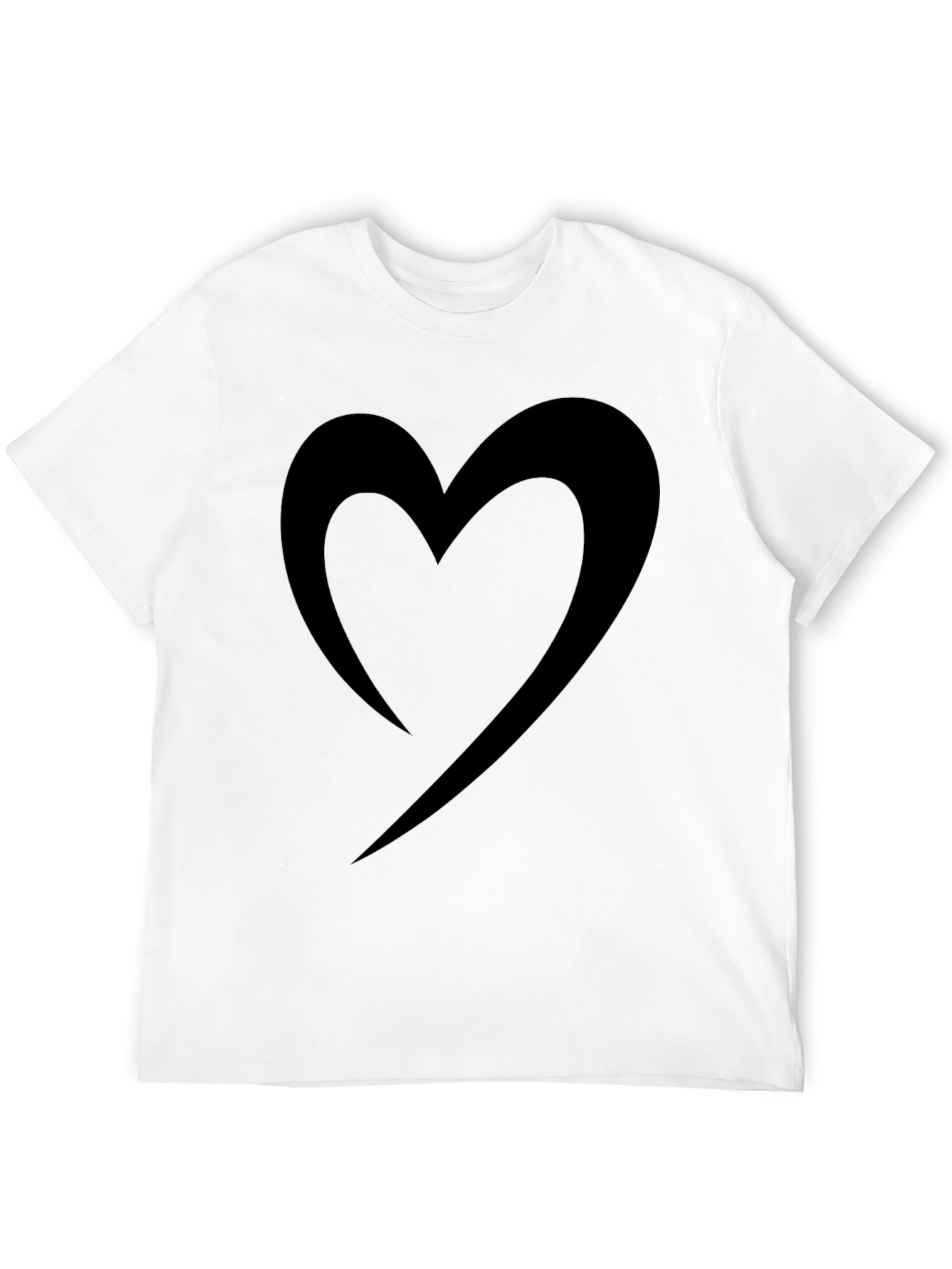 Stylish Black Heart Graphic Tee - Casual Comfort