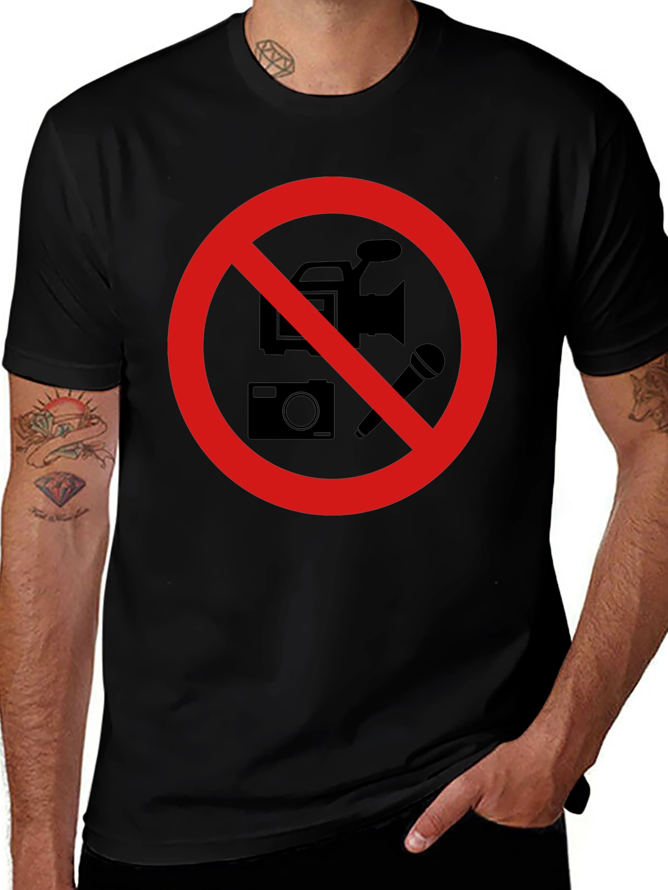 No Recording Black T-Shirt