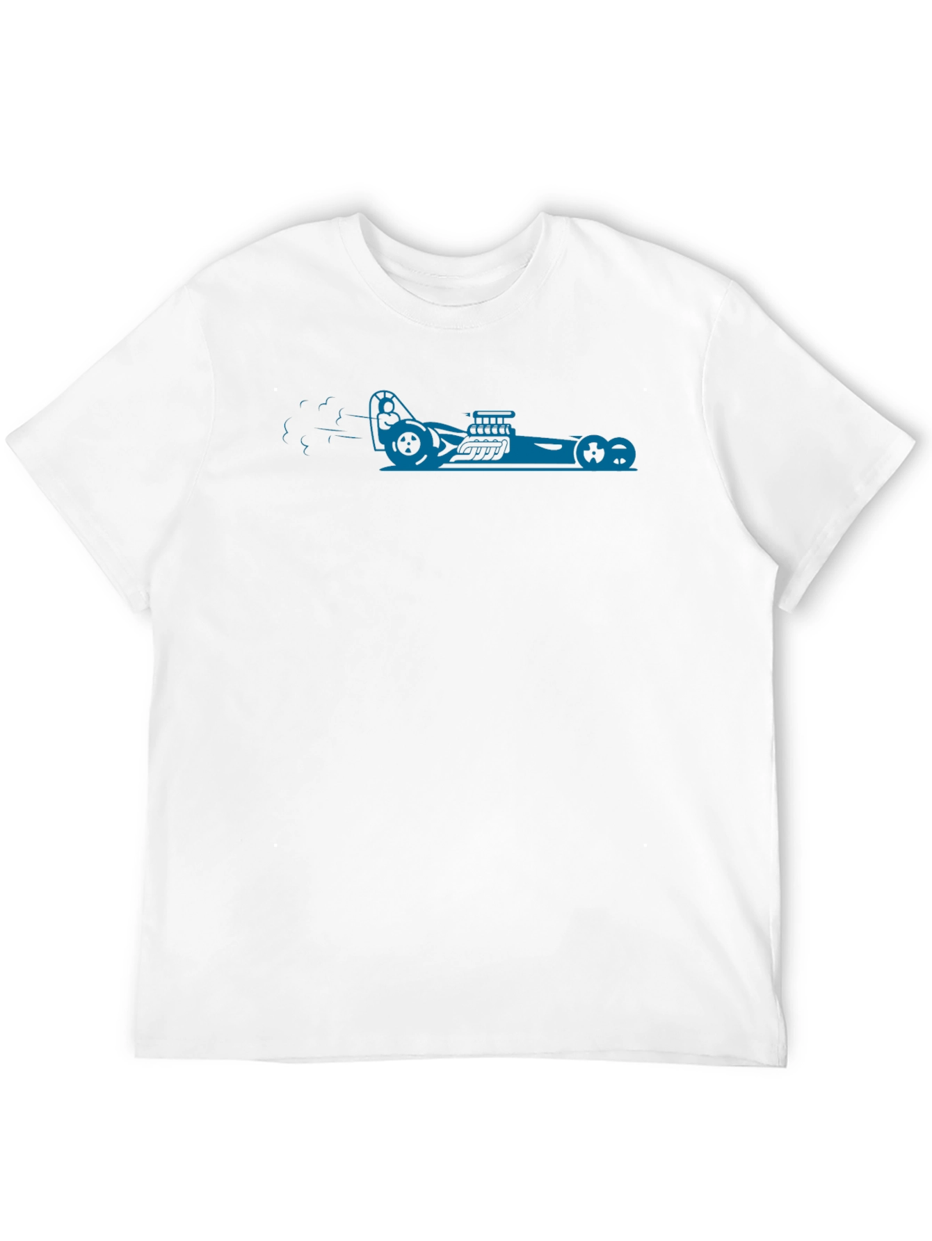 Black Tee with Blue Hot Rod Graphic