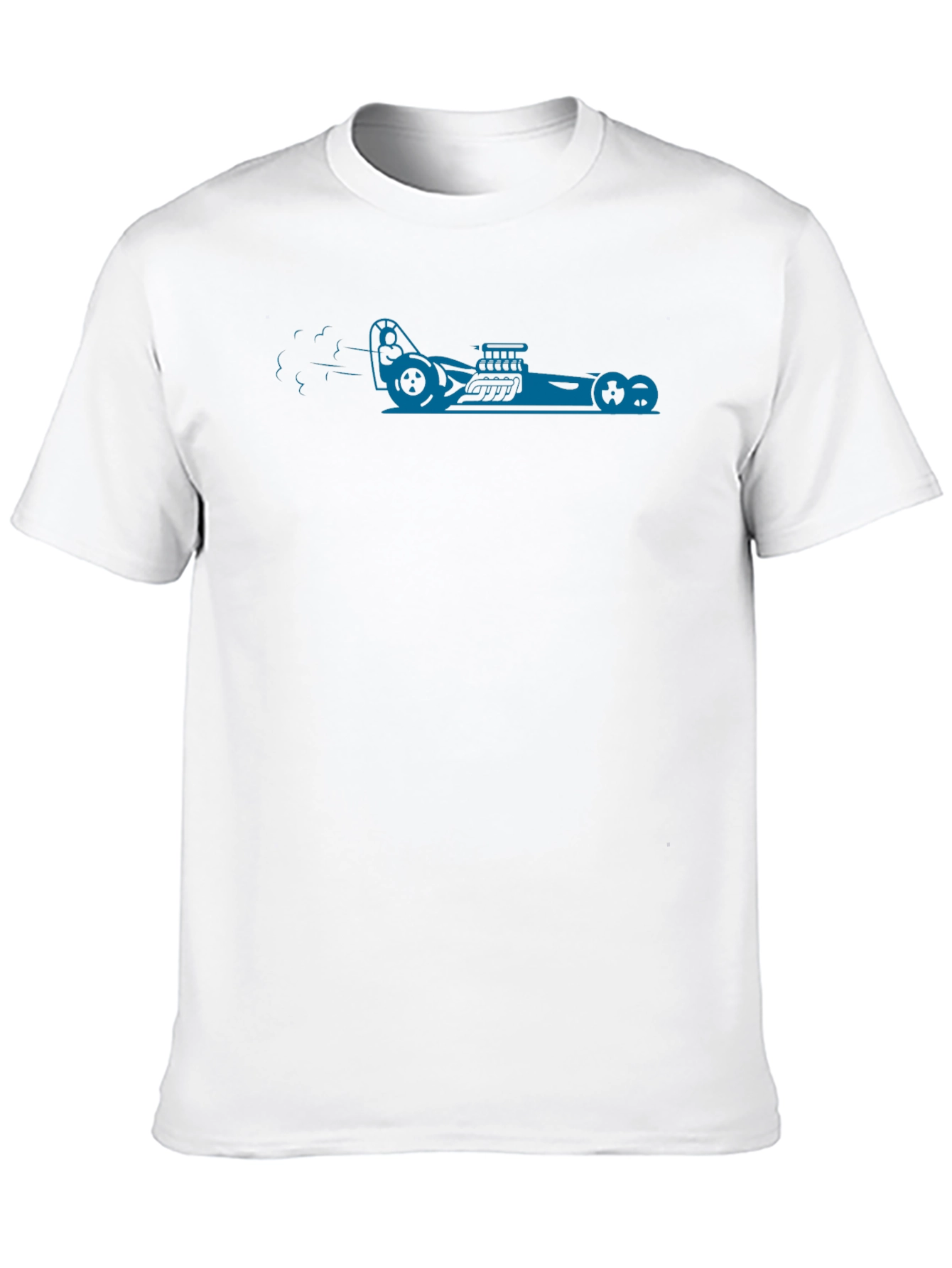 Black Tee with Blue Hot Rod Graphic