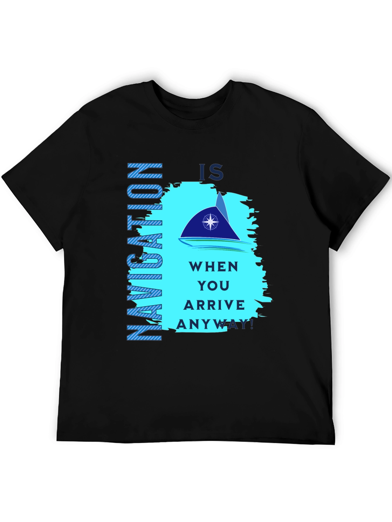 Navigation Graphic Print Black T-Shirt