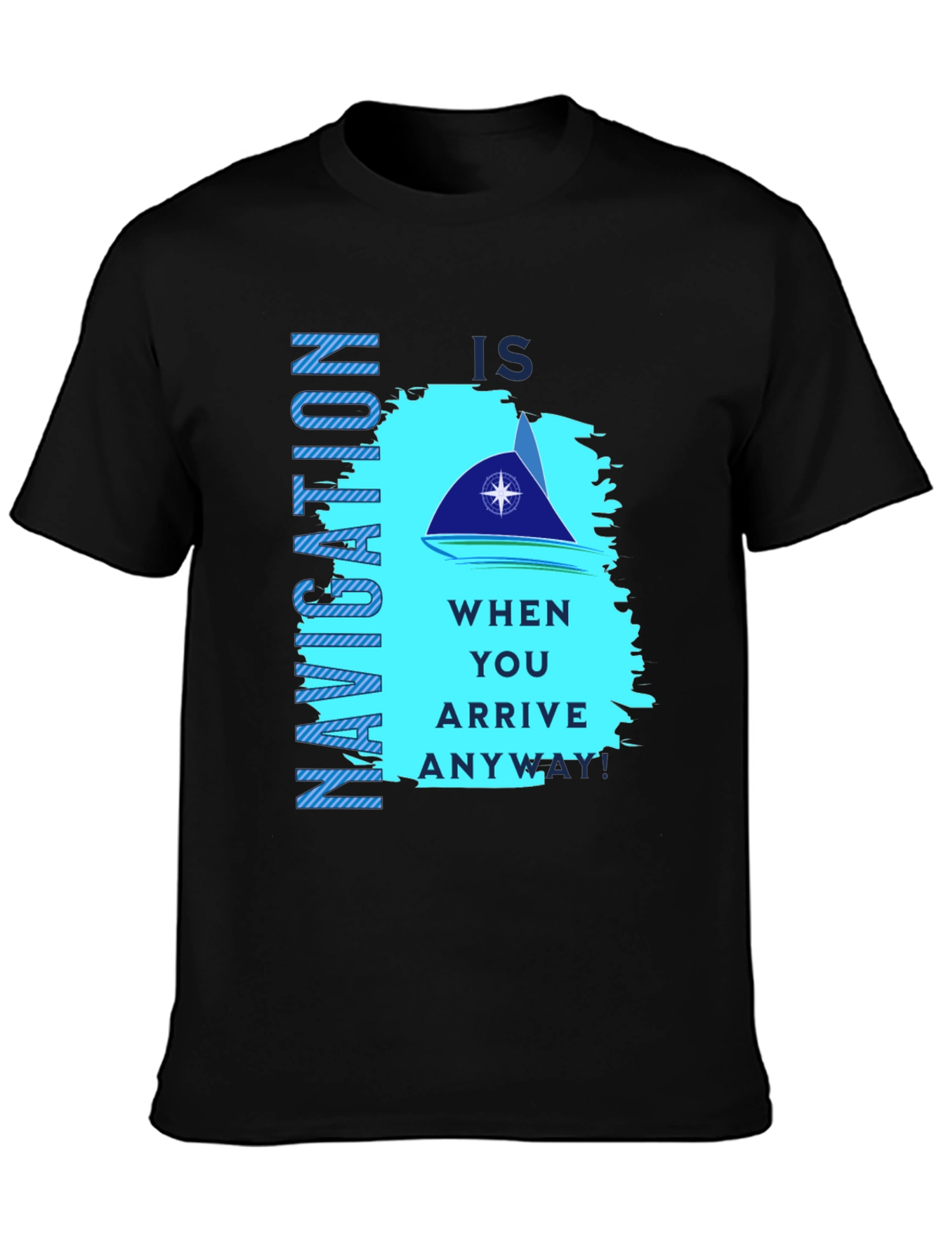 Navigation Graphic Print Black T-Shirt