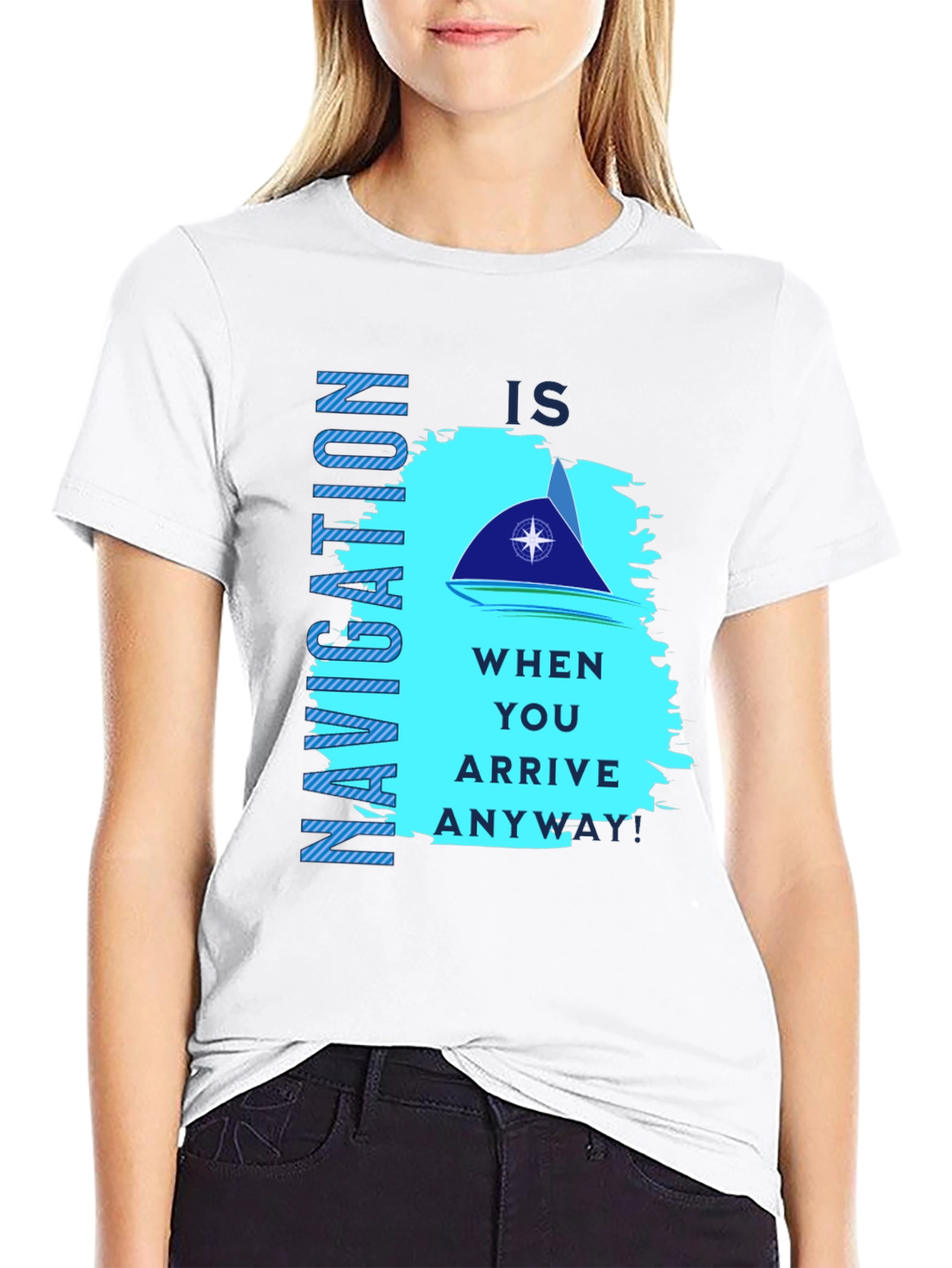 Navigation Graphic Print Black T-Shirt