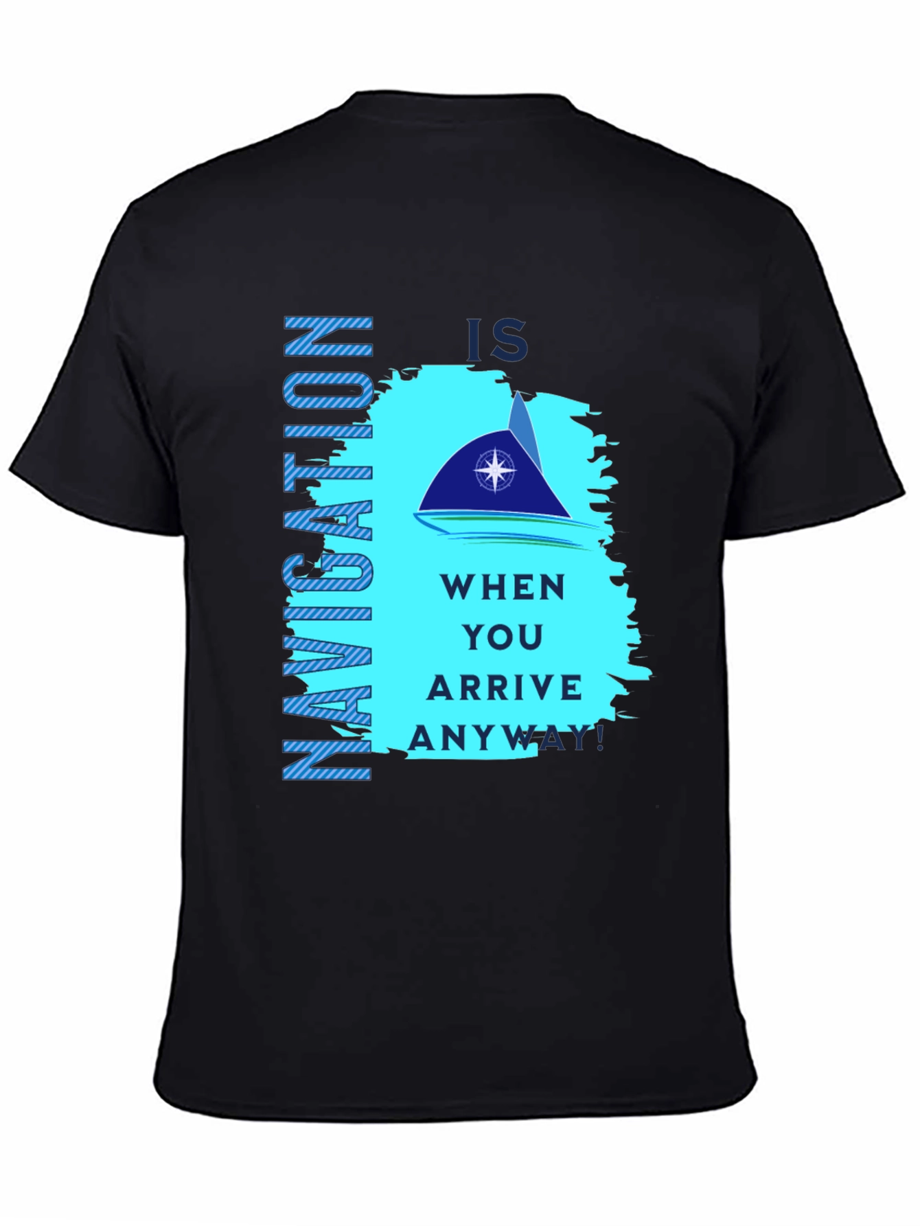 Navigation Graphic Print Black T-Shirt