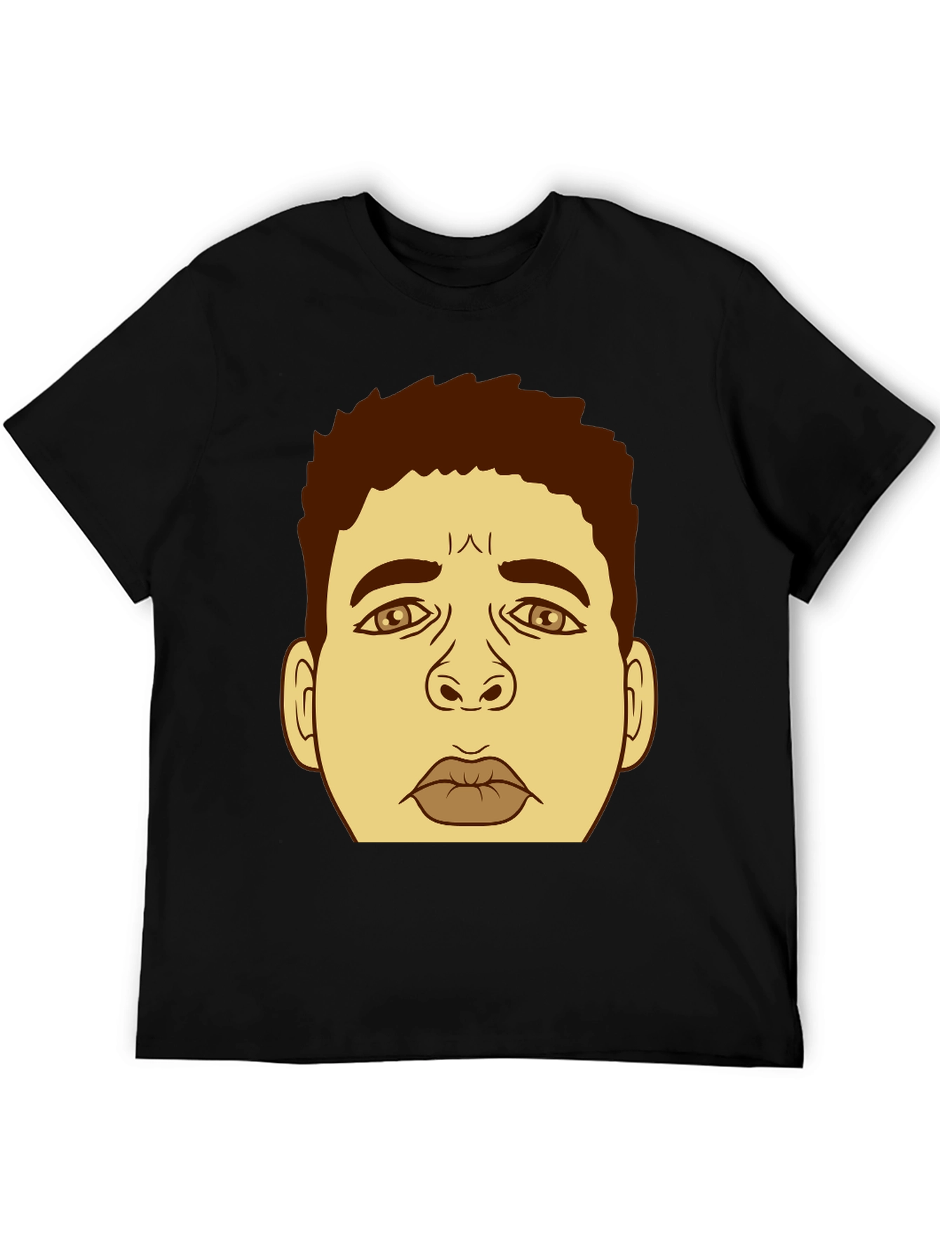 Cartoon Face Graphic Black T-Shirt