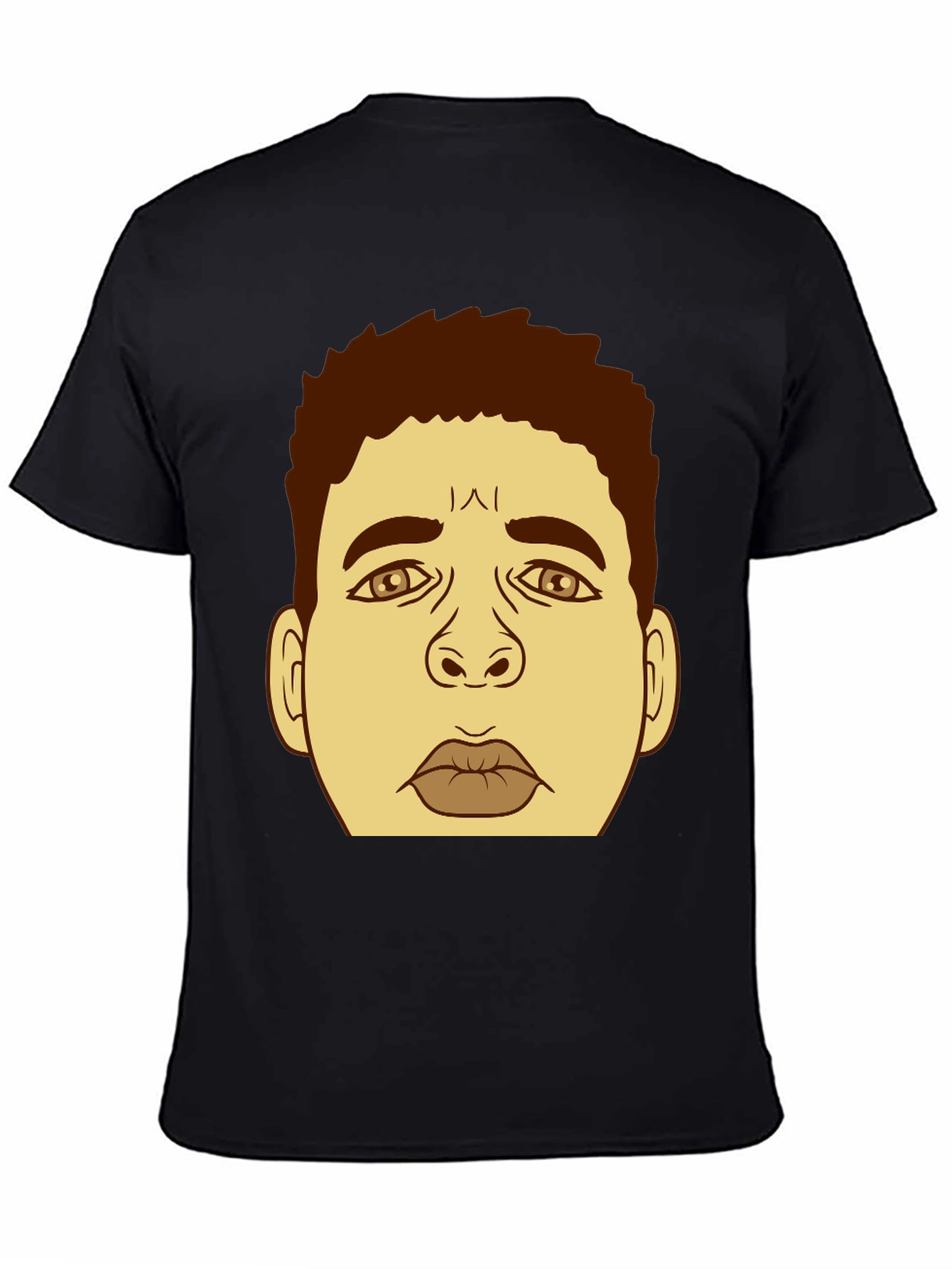 Cartoon Face Graphic Black T-Shirt