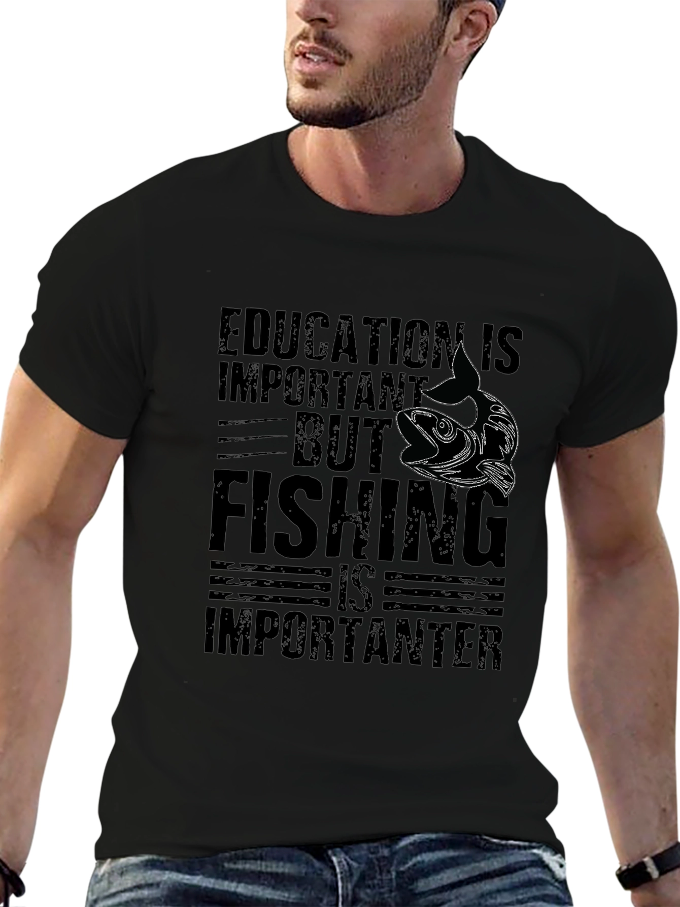 Education vs Fishing T-Shirt