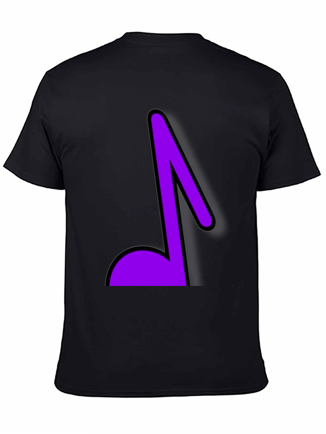 Musical Note Graphic Tee - Black Cotton T-Shirt