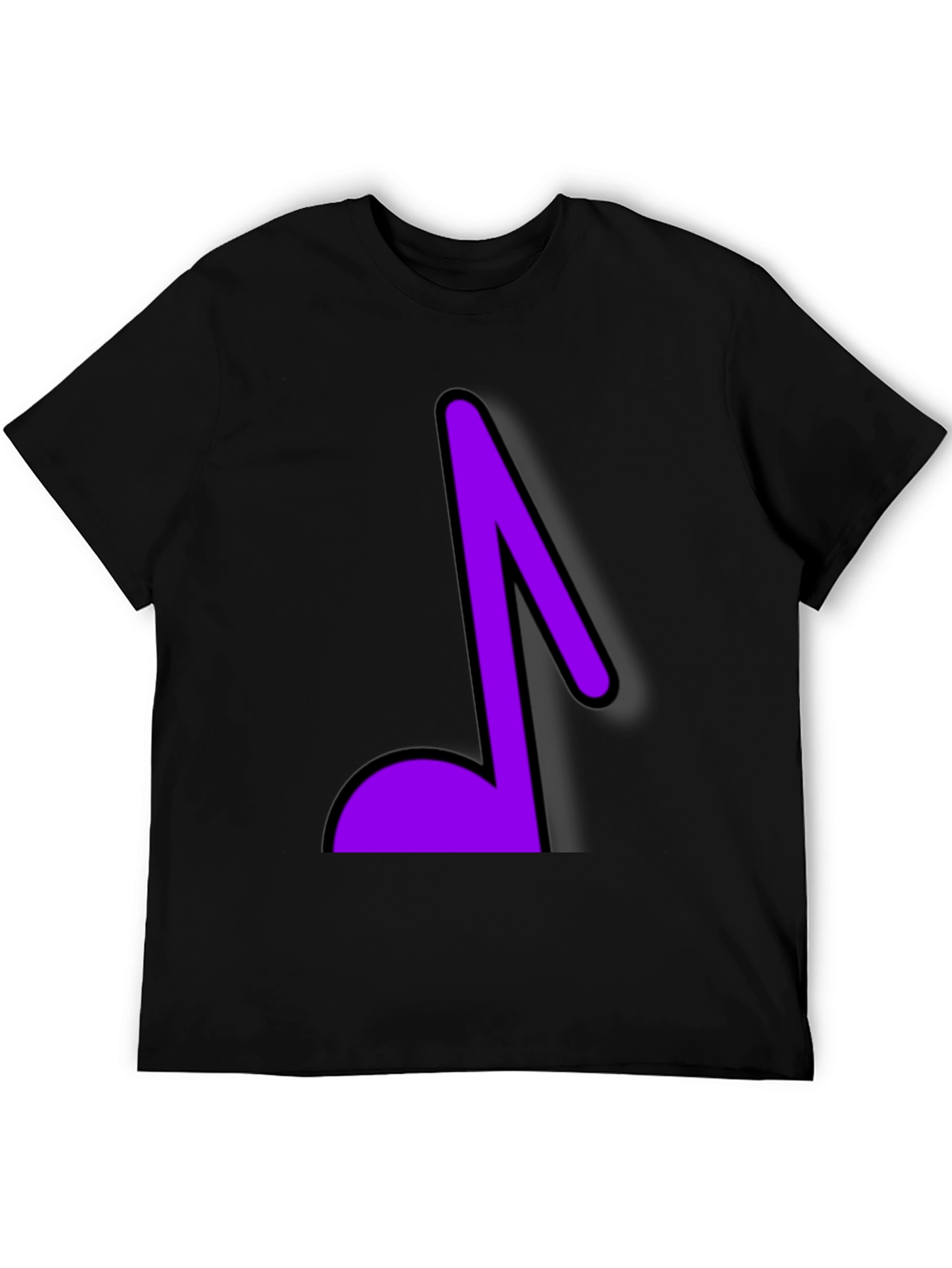 Musical Note Graphic Tee - Black Cotton T-Shirt