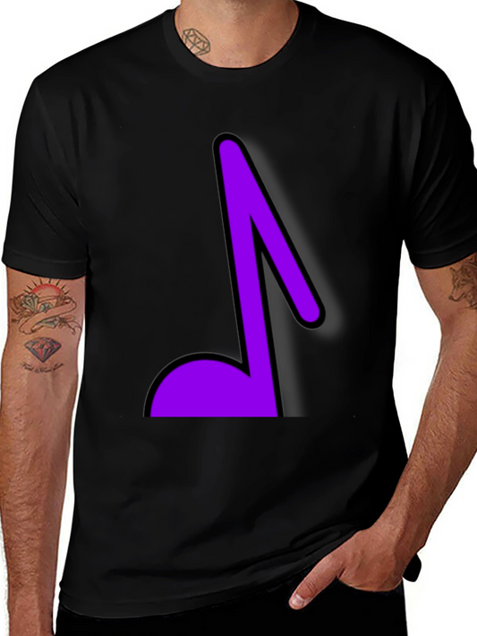 Musical Note Graphic Tee - Black Cotton T-Shirt