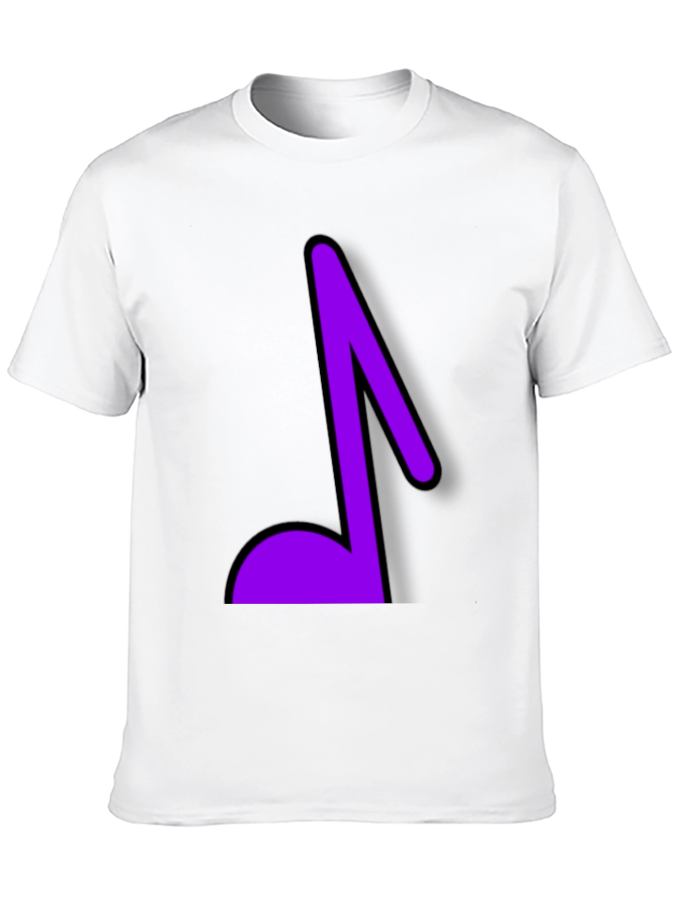 Musical Note Graphic Tee - Black Cotton T-Shirt