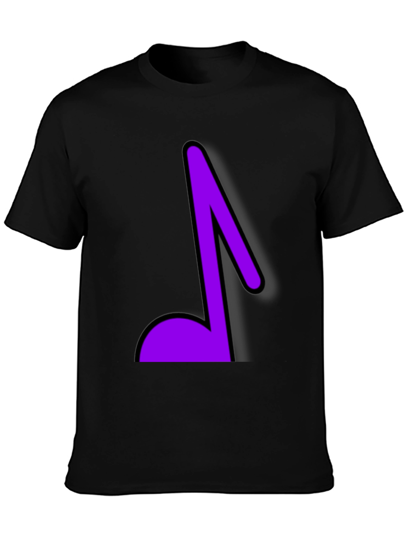Musical Note Graphic Tee - Black Cotton T-Shirt