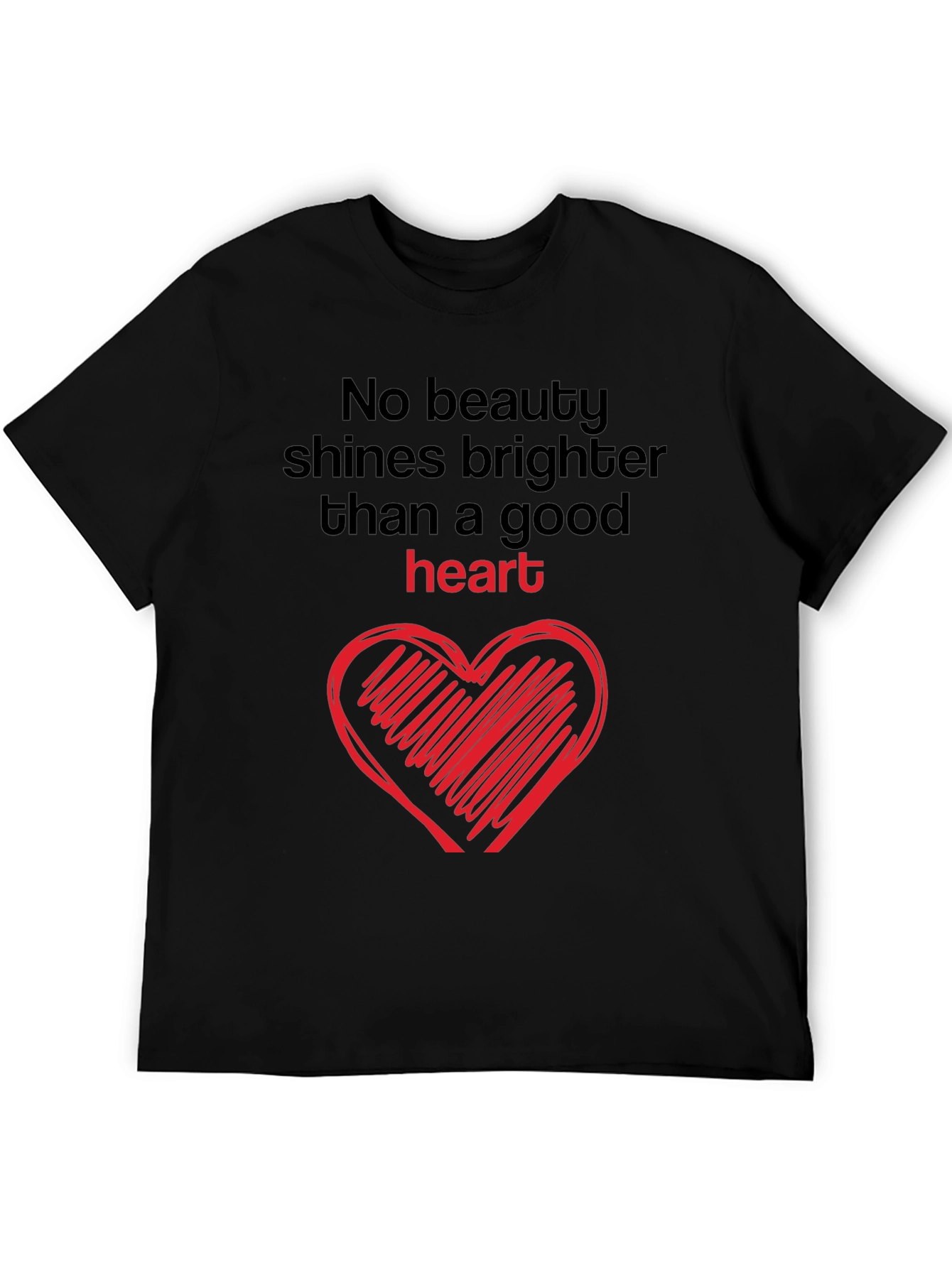 Good Heart Graphic Tee - Black Crew Neck