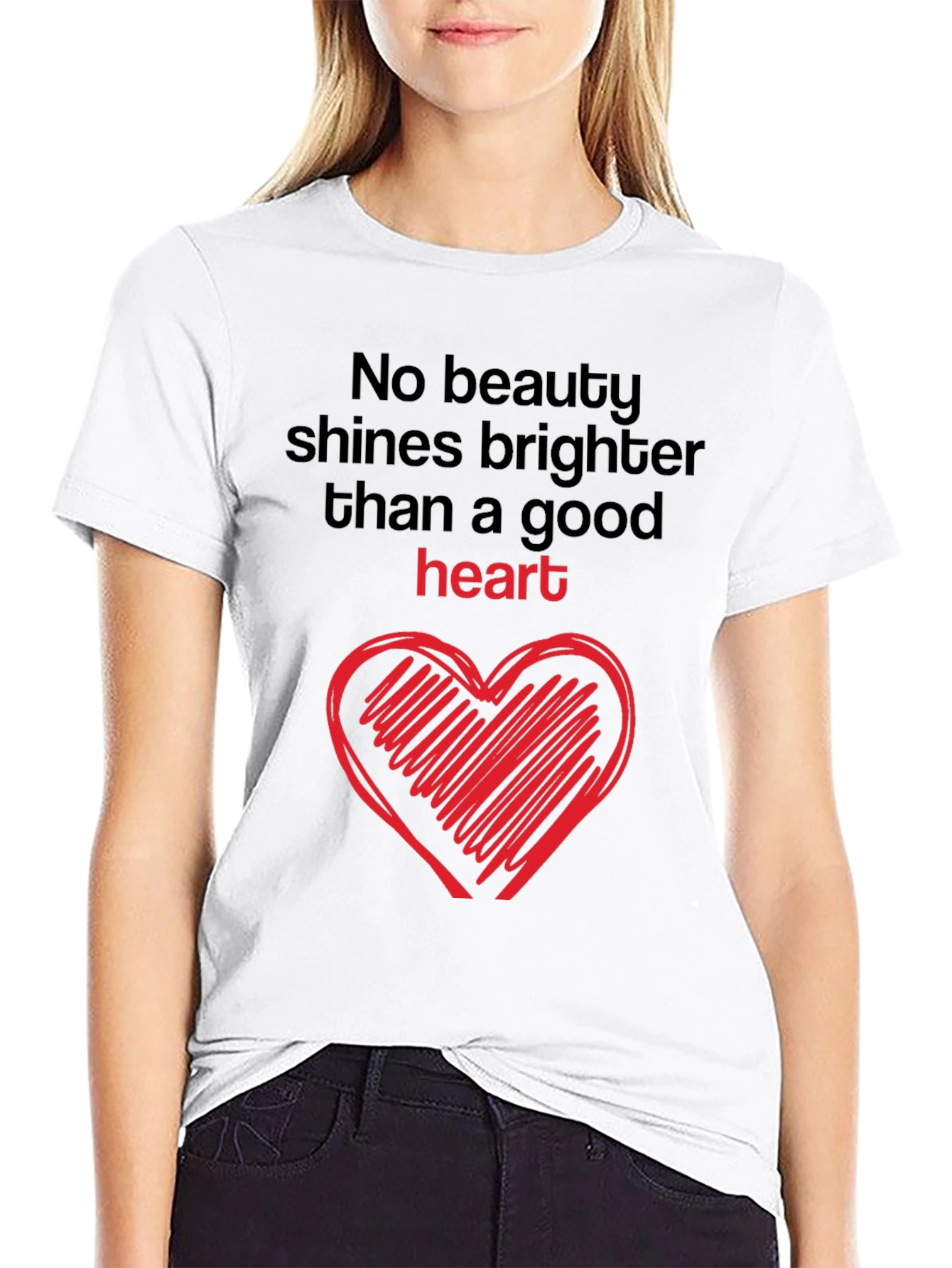 Good Heart Graphic Tee - Black Crew Neck