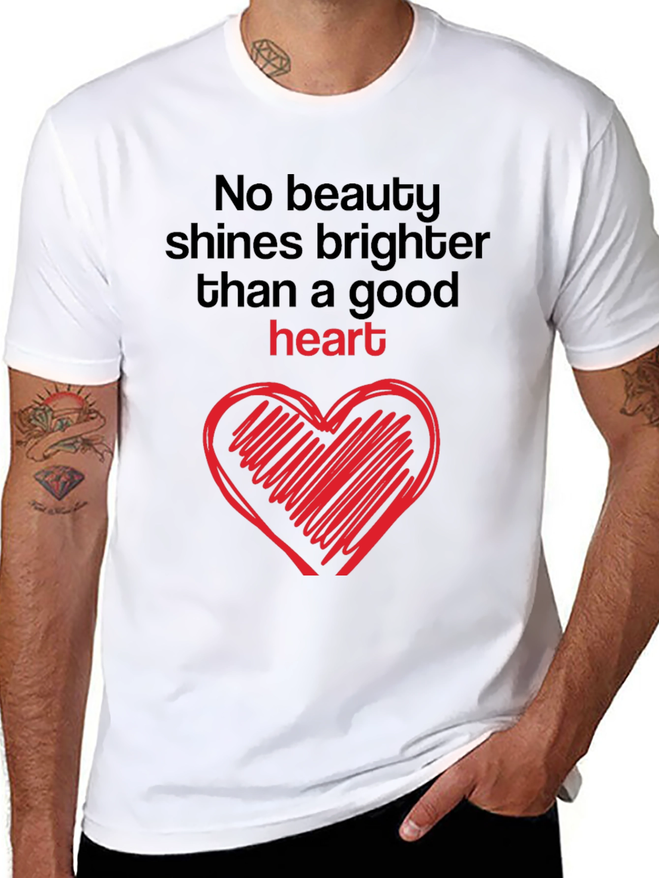 Good Heart Graphic Tee - Black Crew Neck