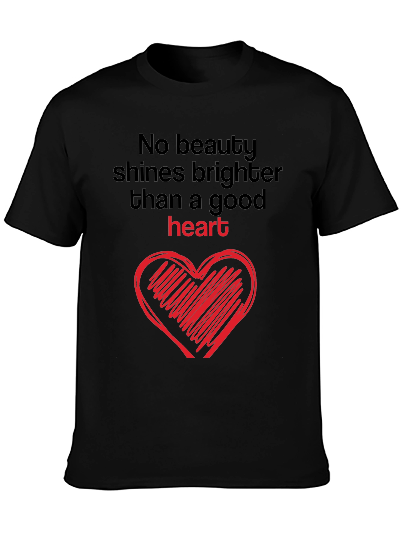 Good Heart Graphic Tee - Black Crew Neck