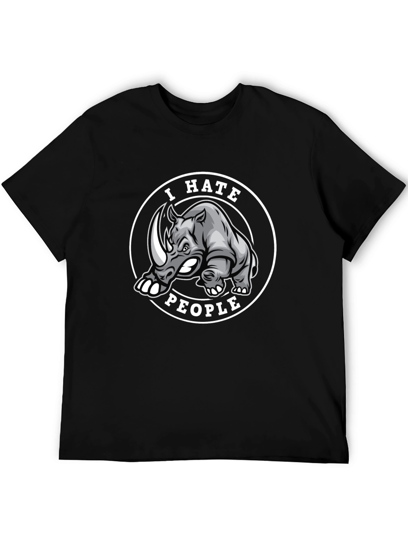 I Hate People Rhino Graphic T-Shirt