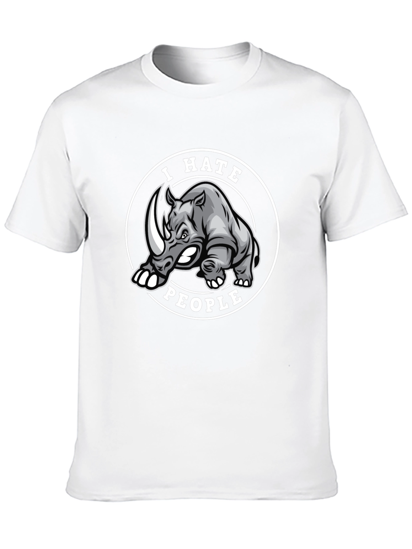 I Hate People Rhino Graphic T-Shirt