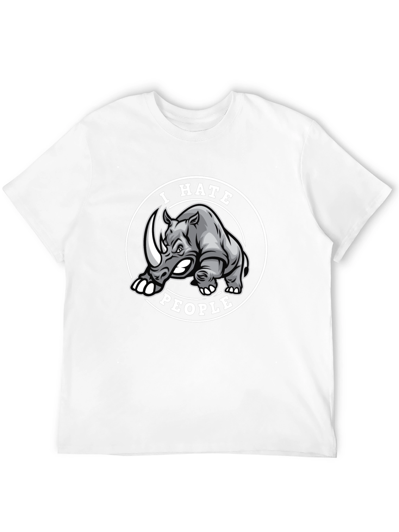 I Hate People Rhino Graphic T-Shirt