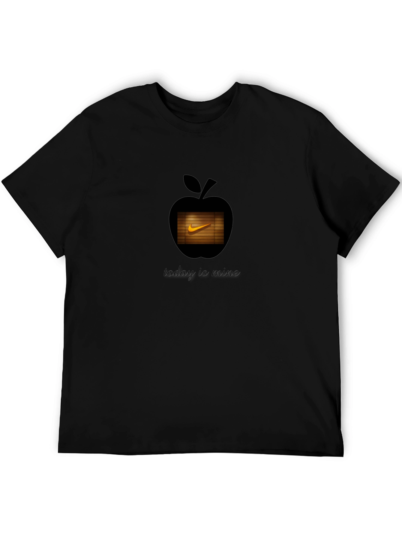 Mens Black Apple & Nike Graphic T-Shirt
