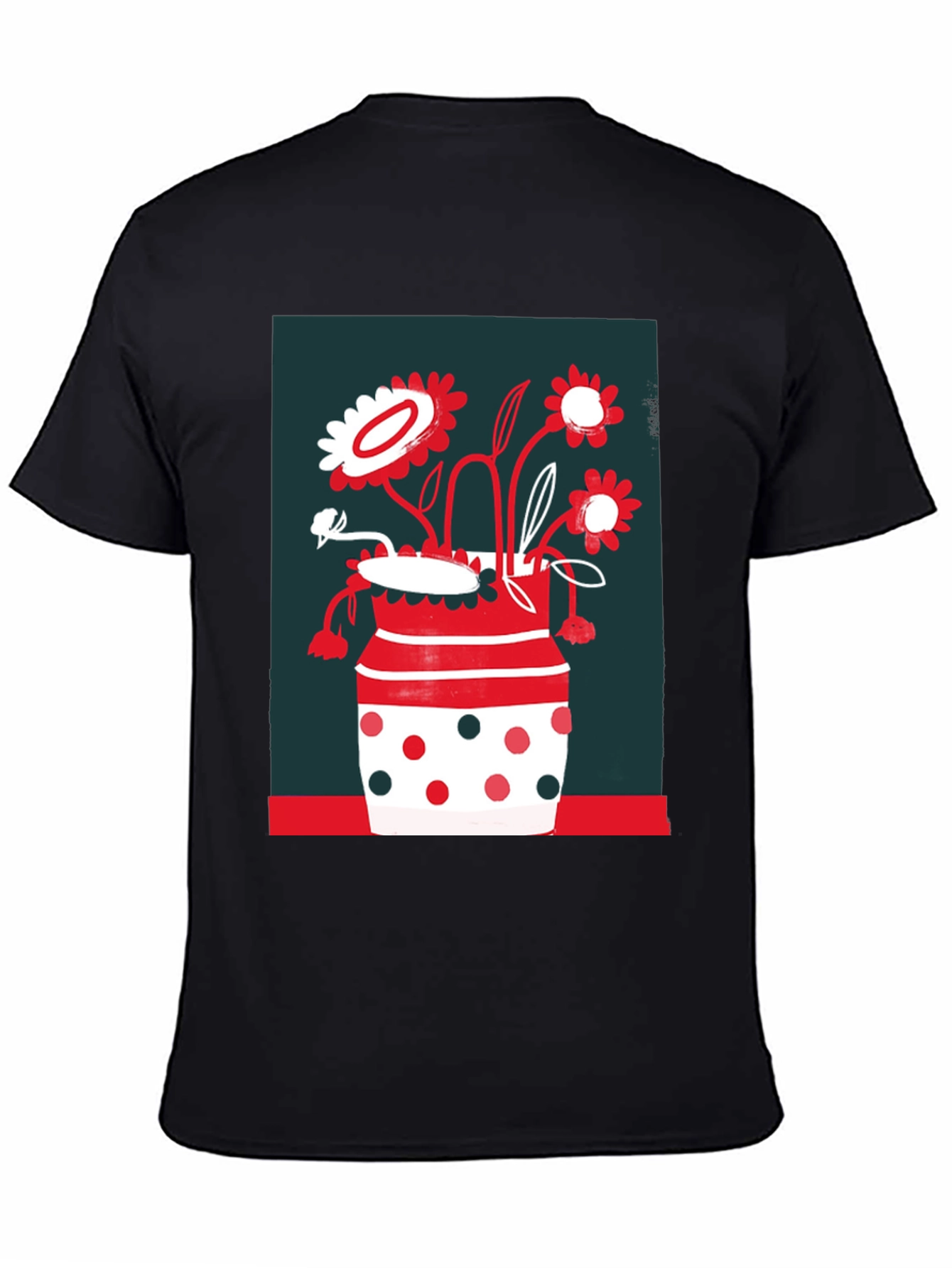 Floral Vase Graphic Tee - Unique Design