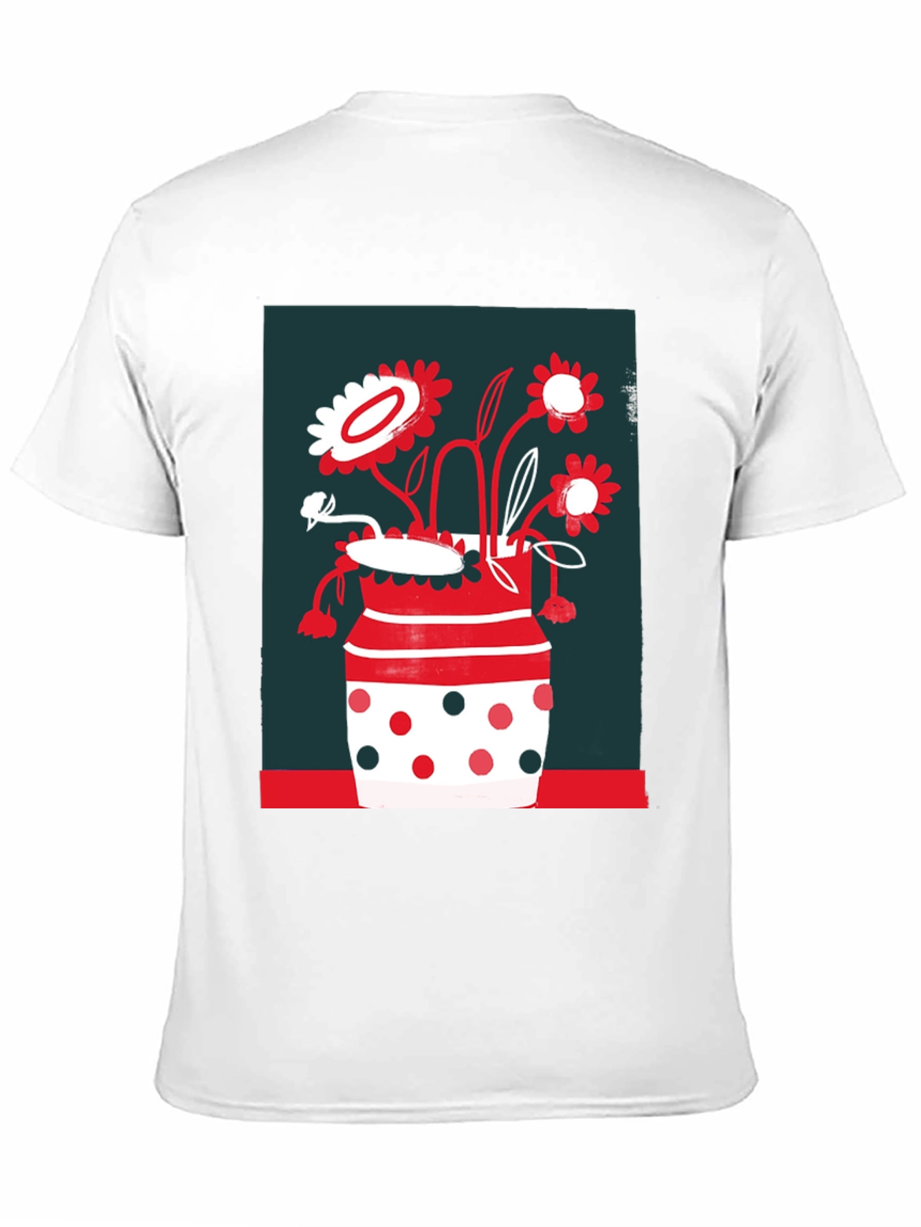 Floral Vase Graphic Tee - Unique Design