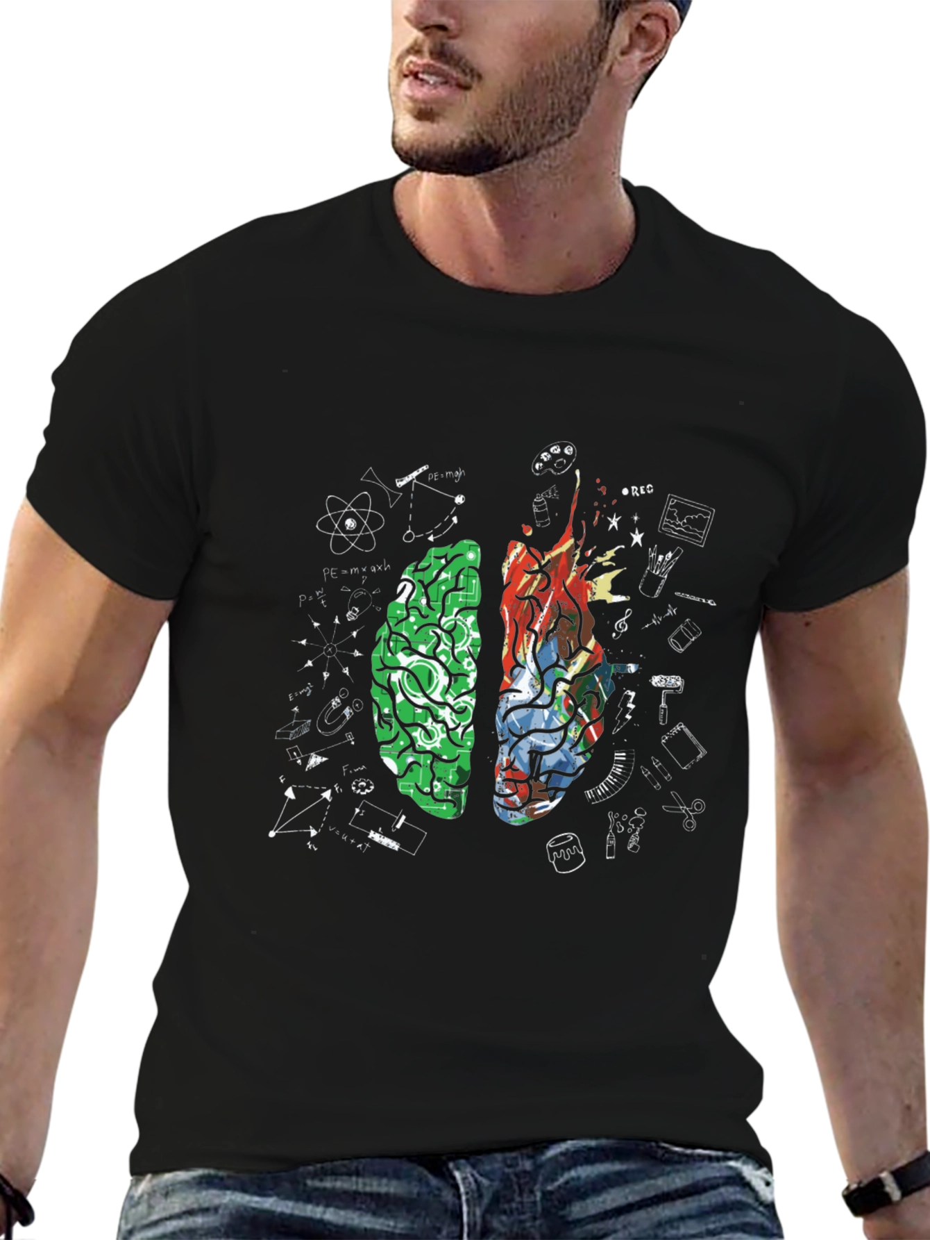 Brain Function T-Shirt - Creative and Logical Thinking Apparel