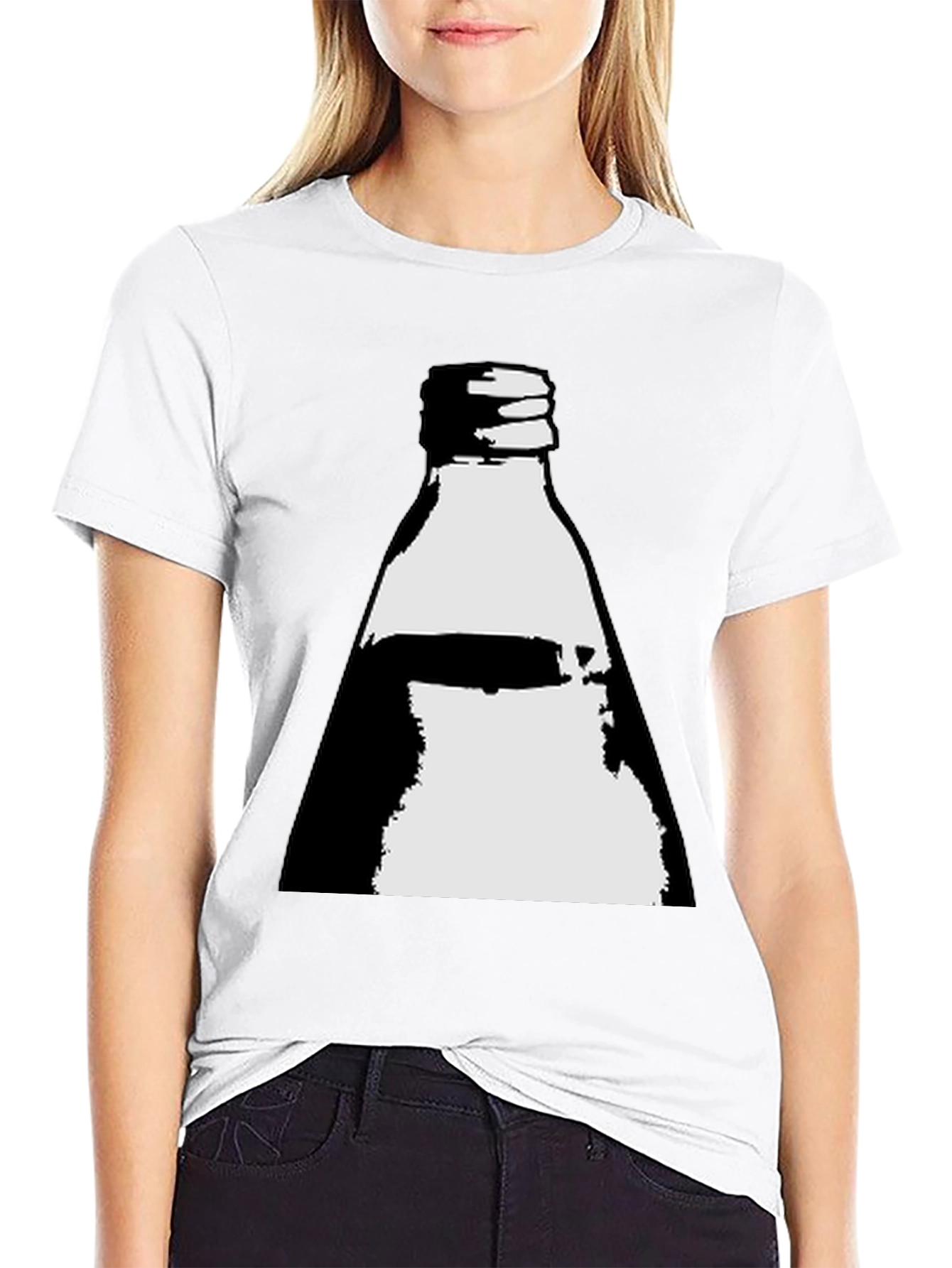 Bottle Graphic Tee - Black Cotton Blend