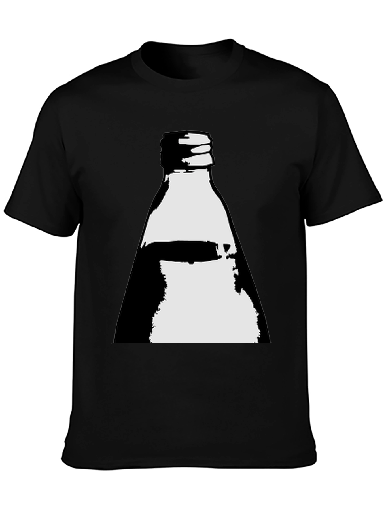 Bottle Graphic Tee - Black Cotton Blend