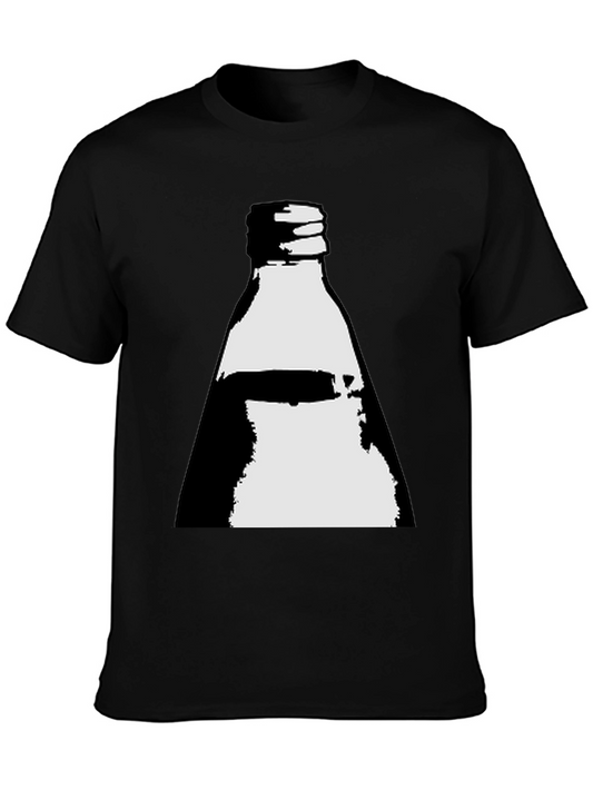 Bottle Graphic Tee - Black Cotton Blend