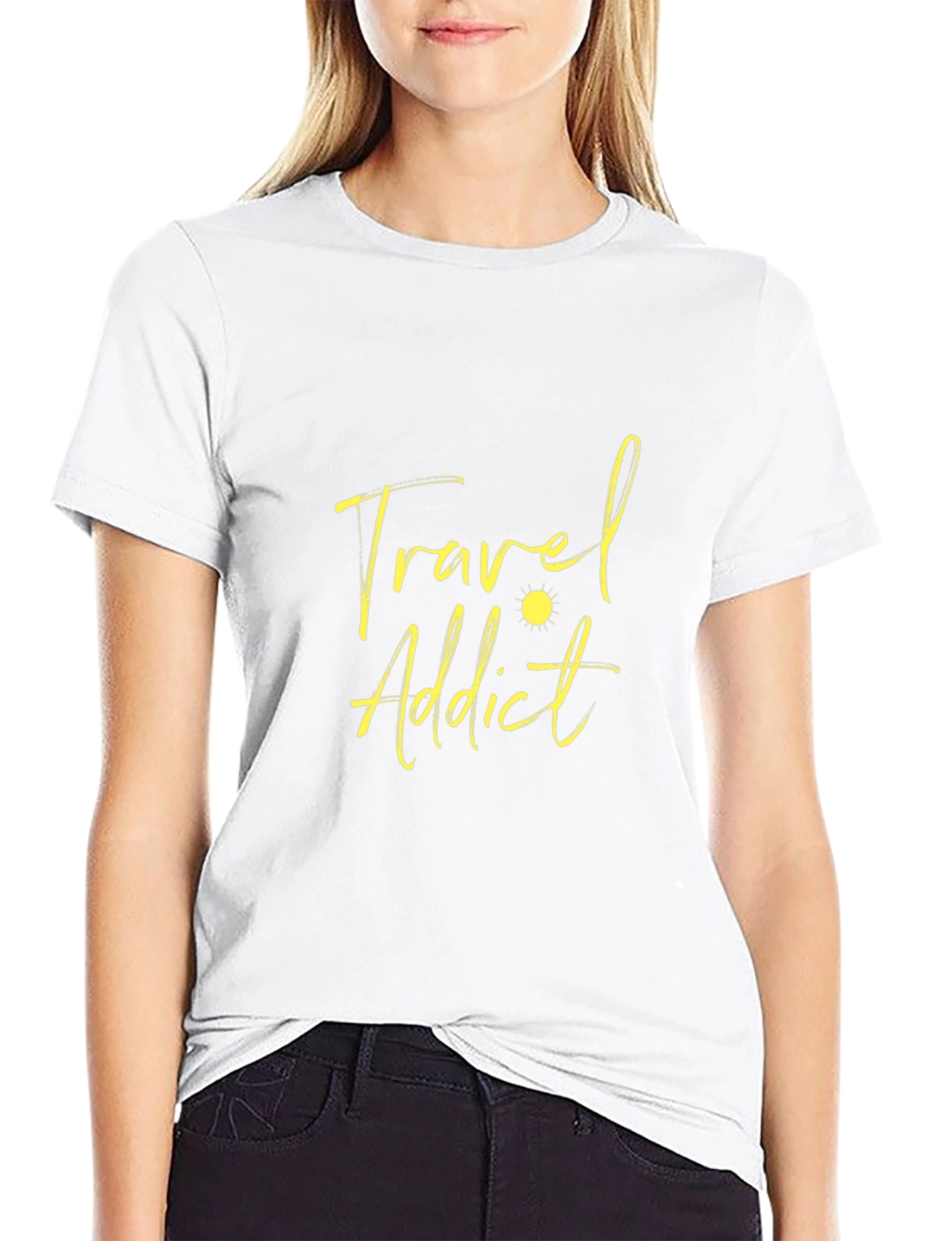 Travel Addict Graphic Tee - Black