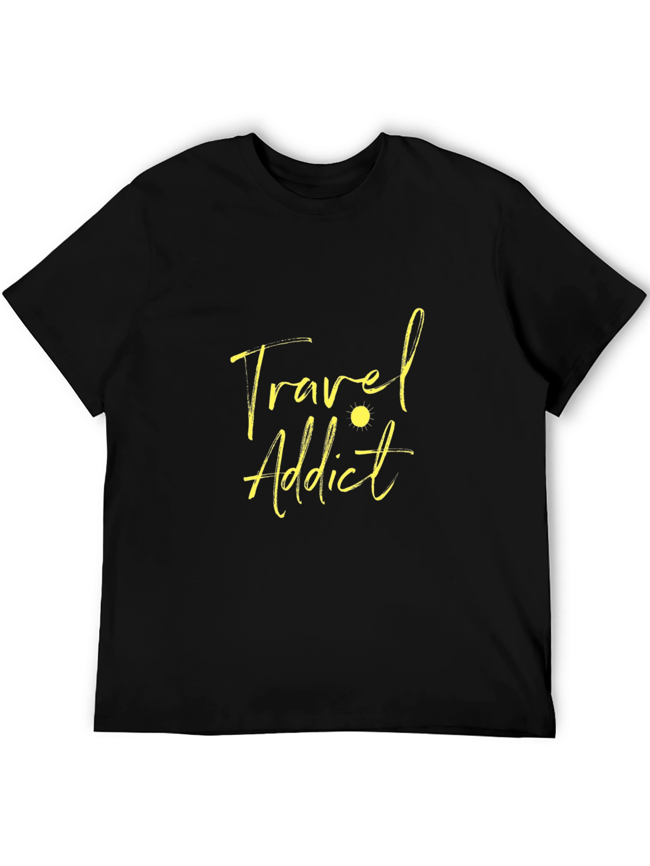 Travel Addict Graphic Tee - Black