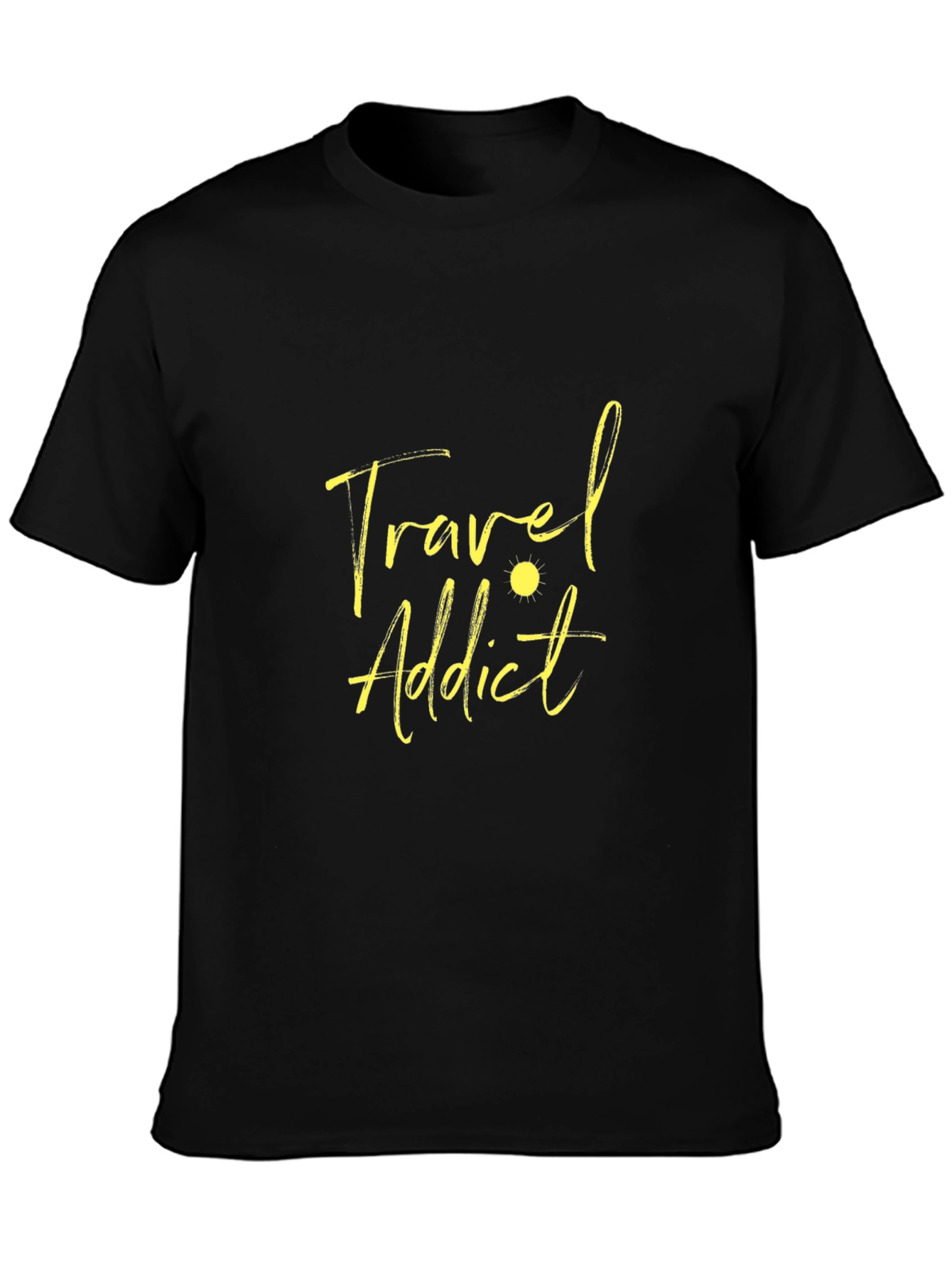 Travel Addict Graphic Tee - Black